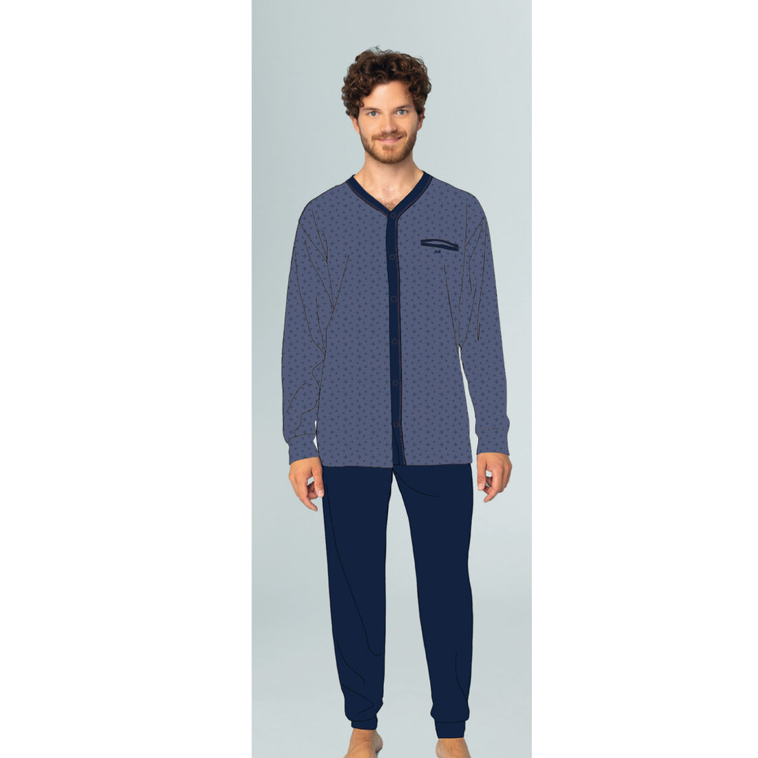 pigiama uomo caldo cotone