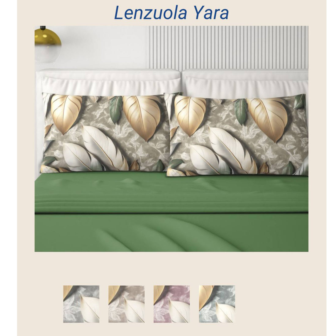 Completo letto matrimoniale digitale Piume 2 posti 100% cotone Irge 4 federe