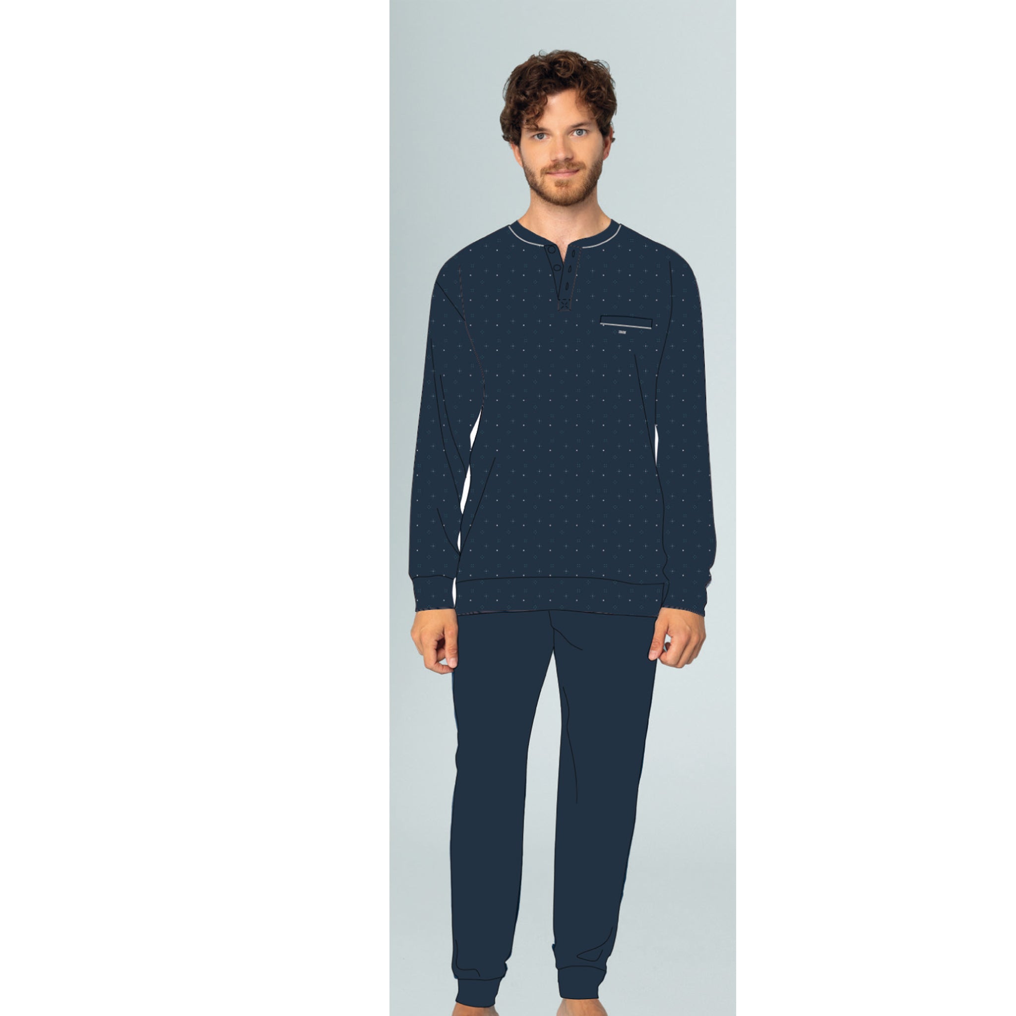 pigiama uomo caldo cotone