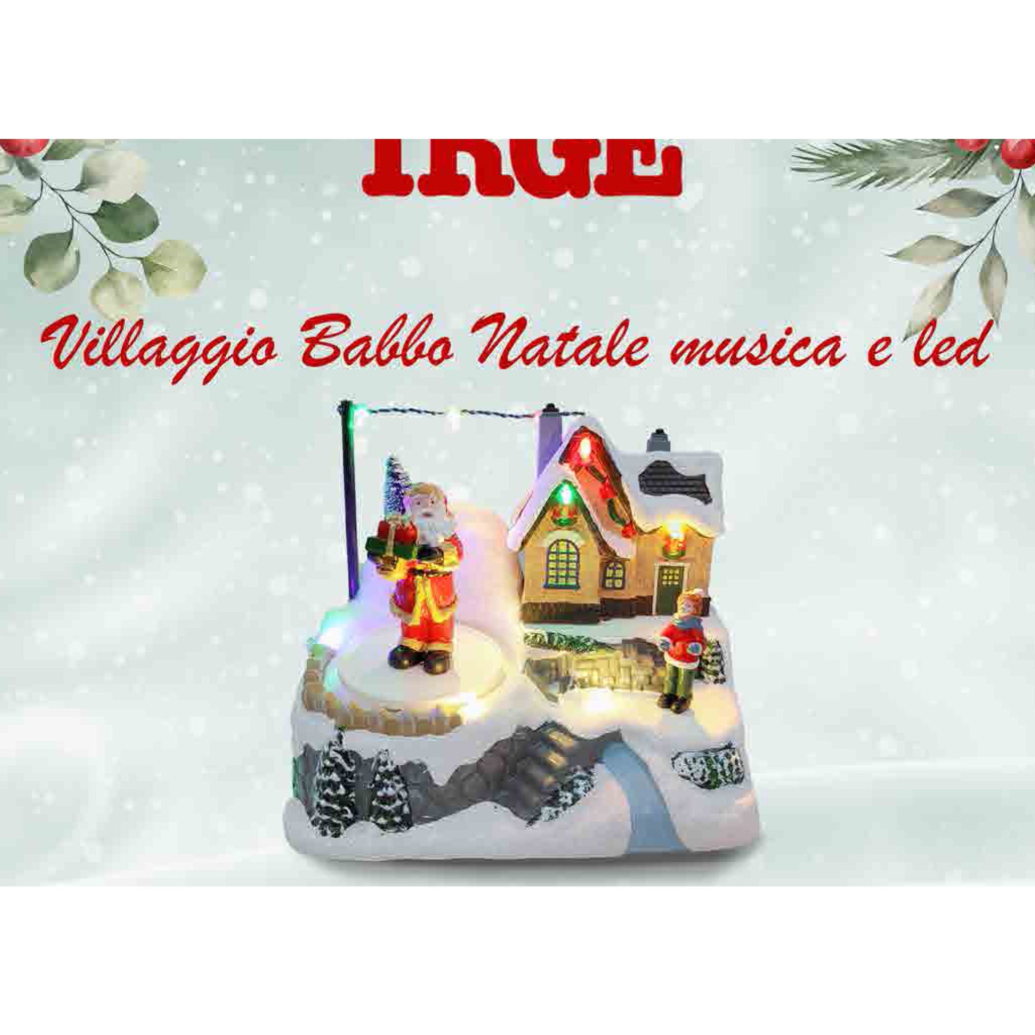 vilaggio con babbo natale musica e led