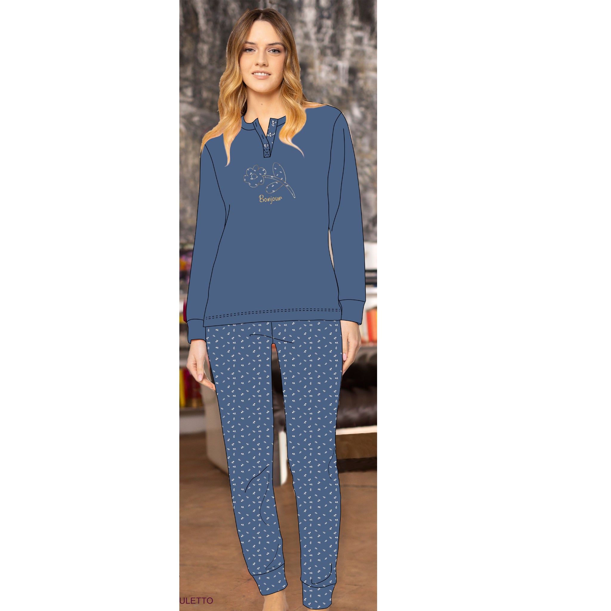 pigiama donna caldo cotone