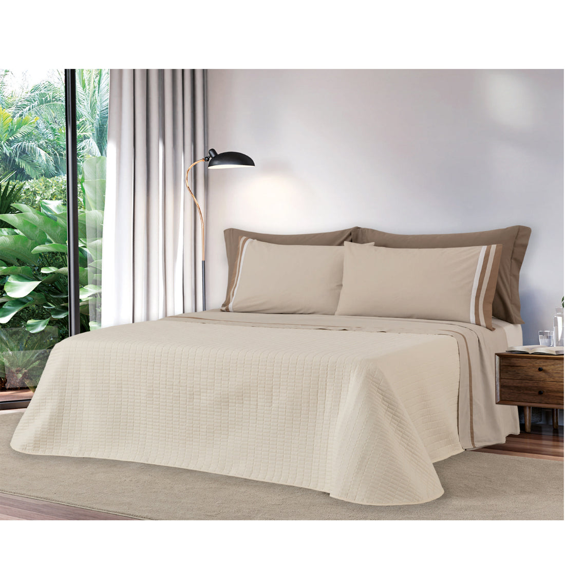 Trapuntino 1 piazza e mezza tinta unita misura 220x260 Linea Oro