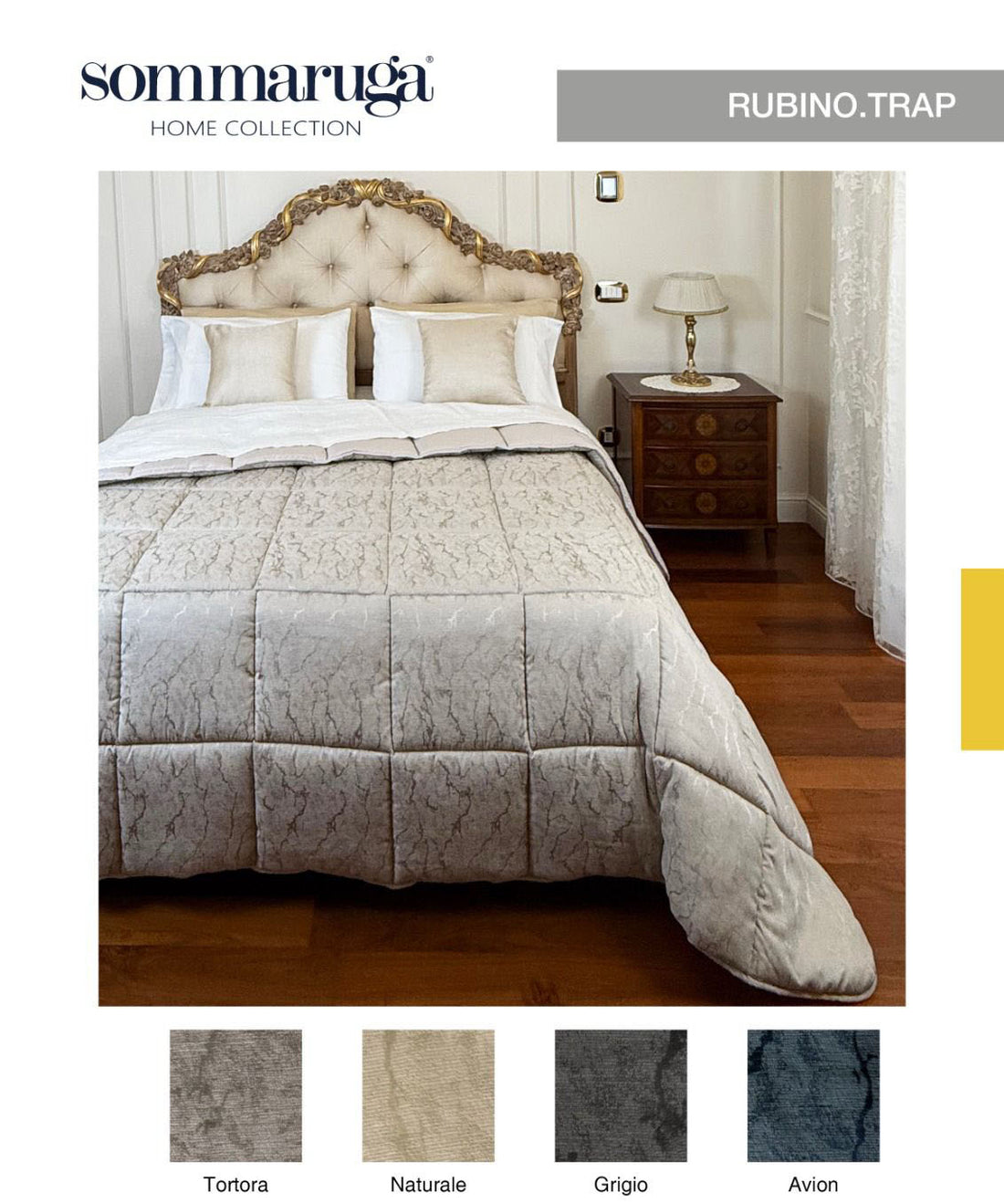 Trapunta 2 piazze in velluto Nuit 700gsm misura 260x260 Preziosa