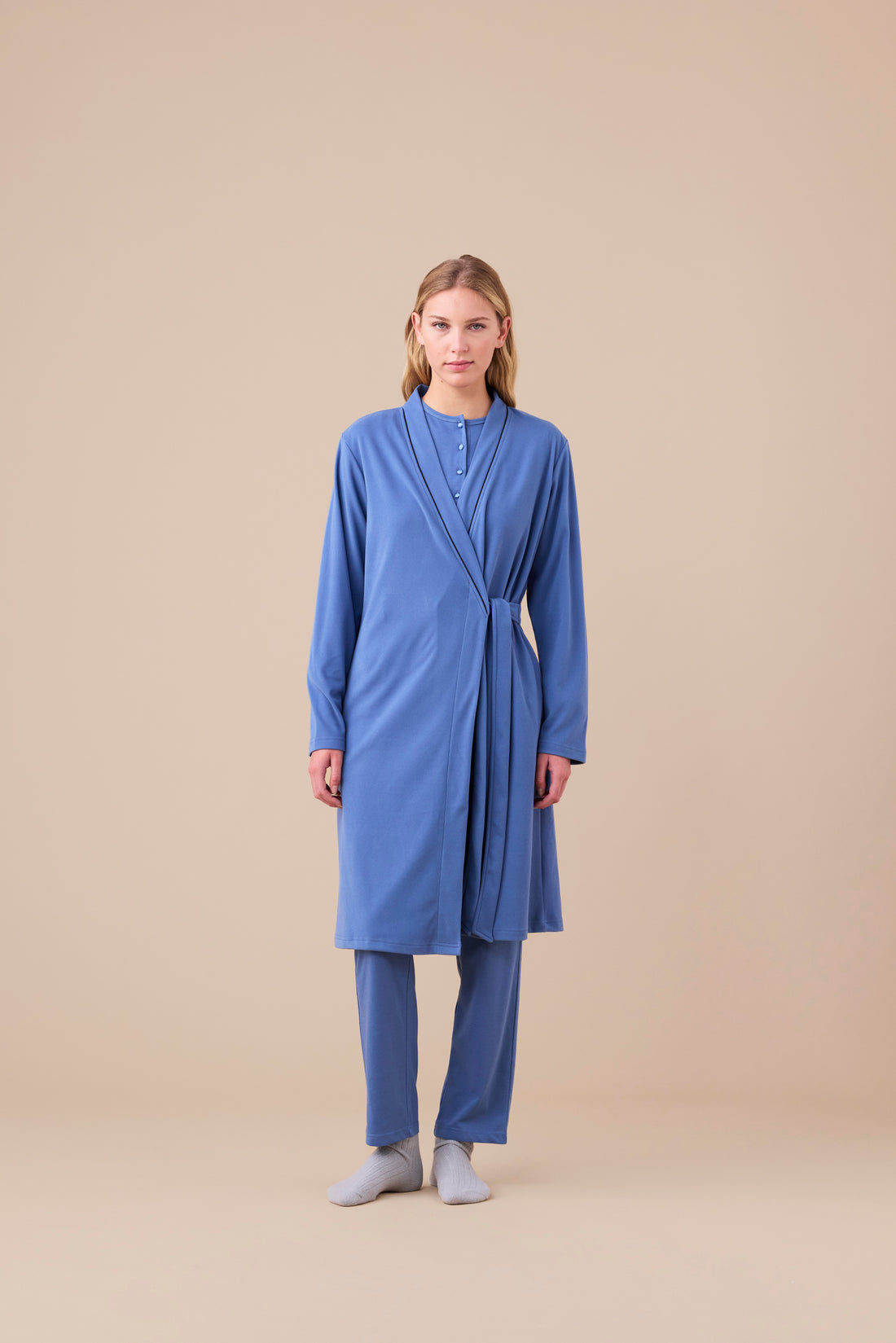 vestaglia donna rosa in micropile