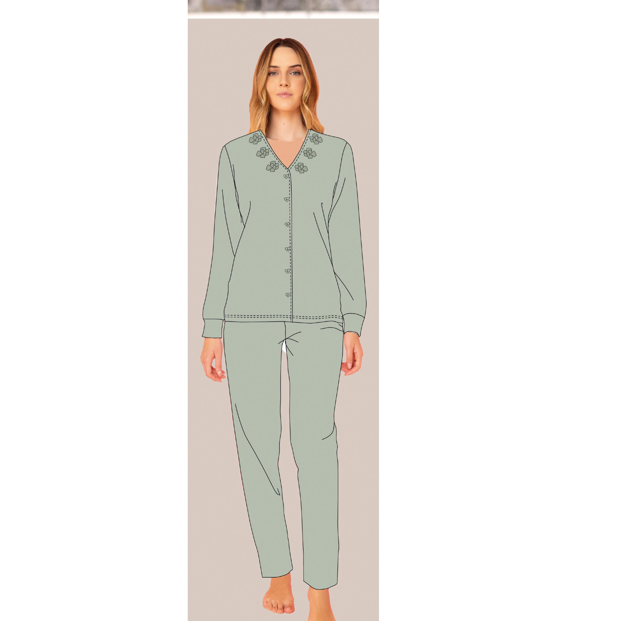 pigiama donna caldo cotone