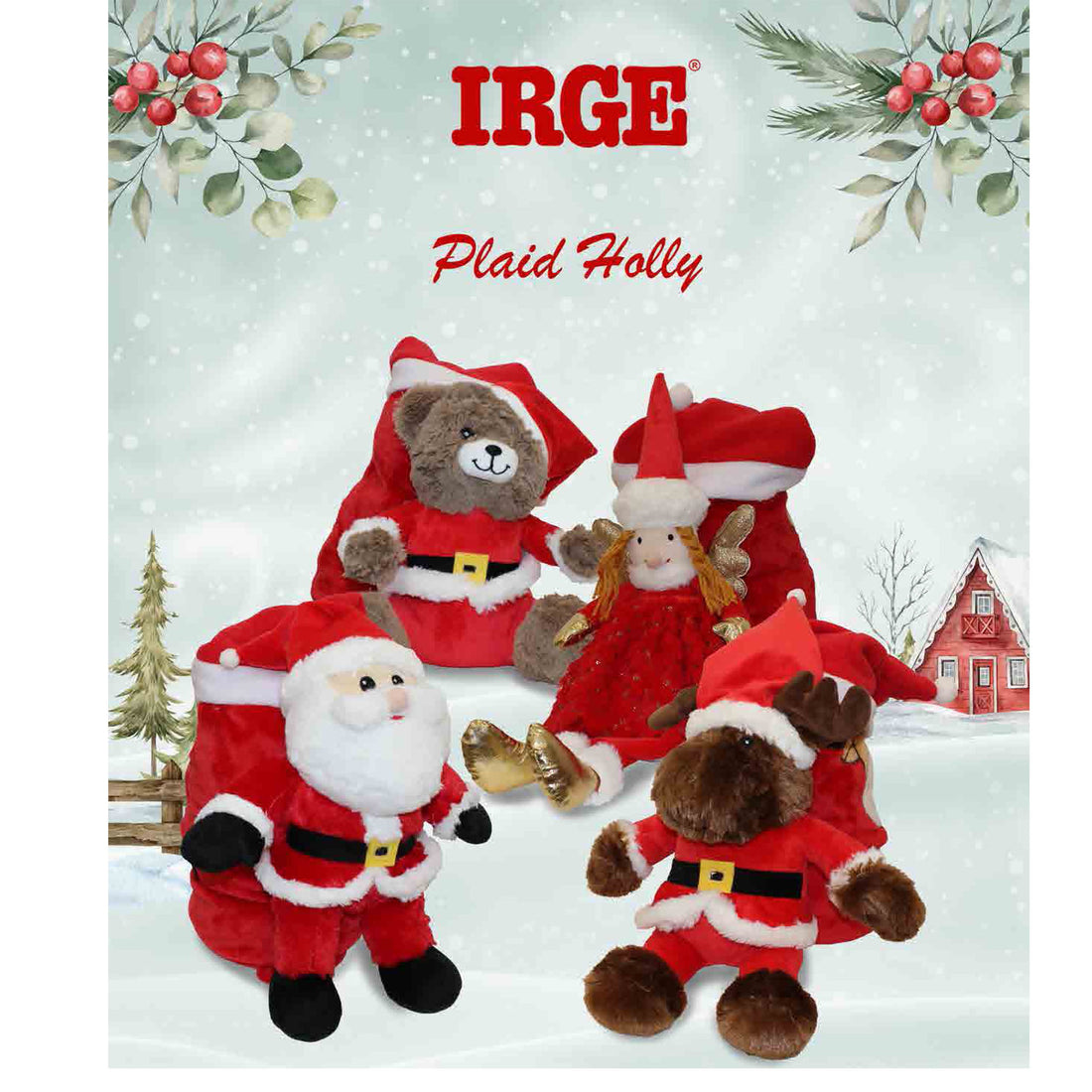 plaid roll christmas holly2p