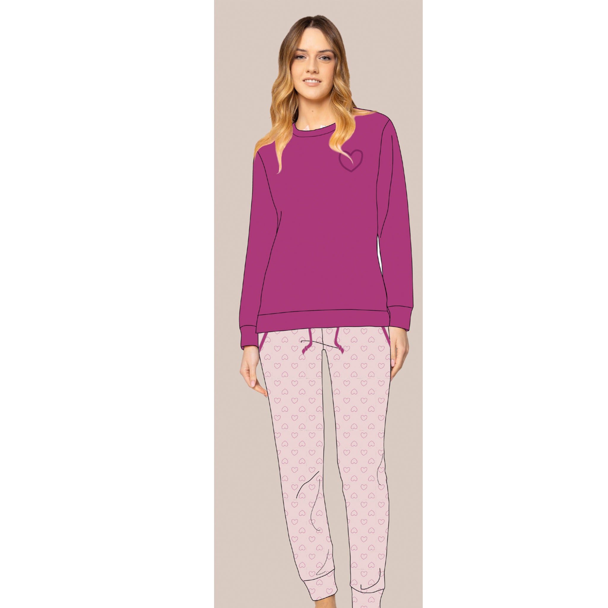 pigiama donna caldo cotone