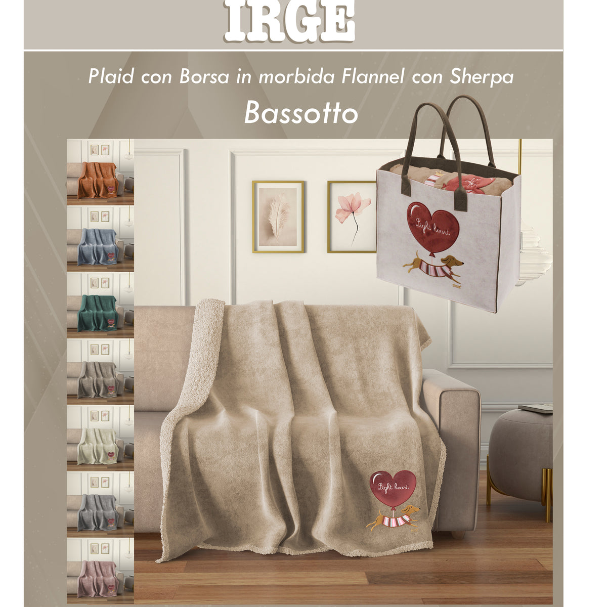 plaid borsa bassotto