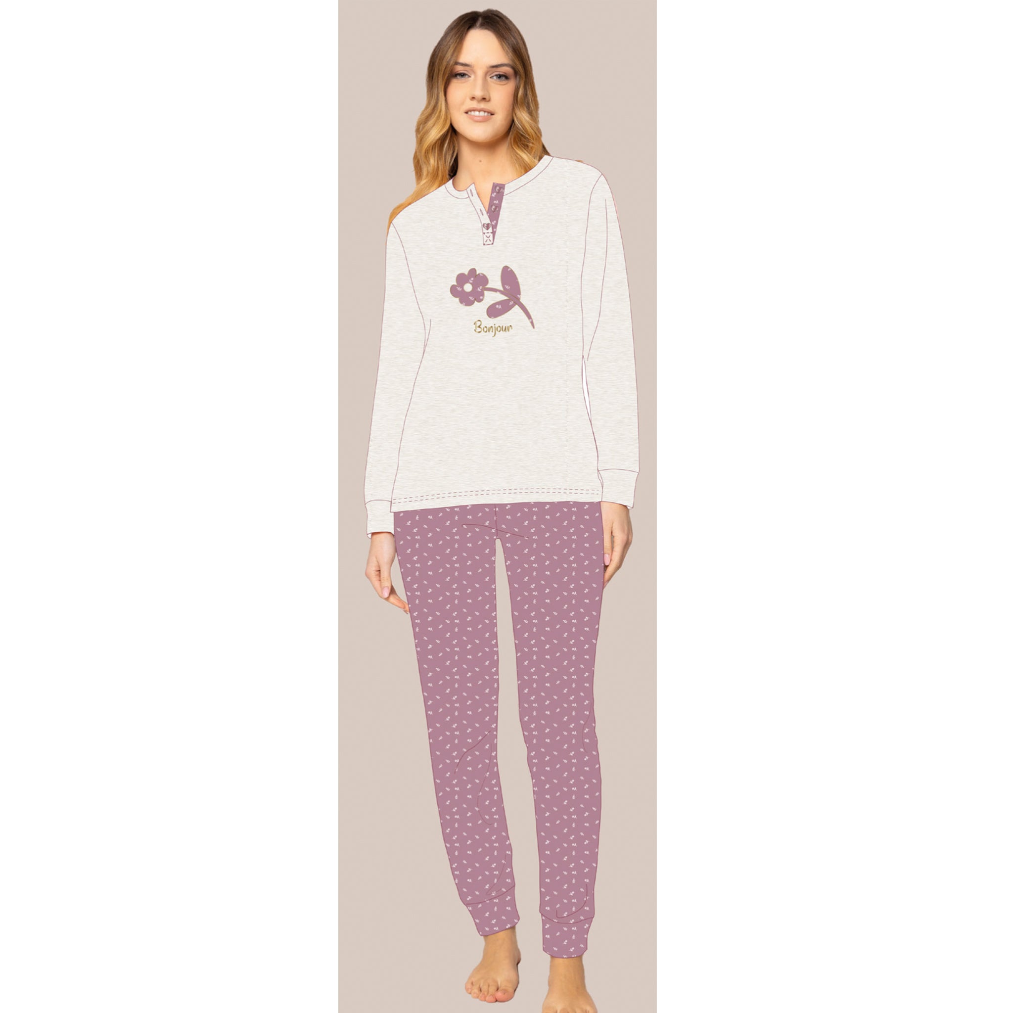 pigiama donna caldo cotone