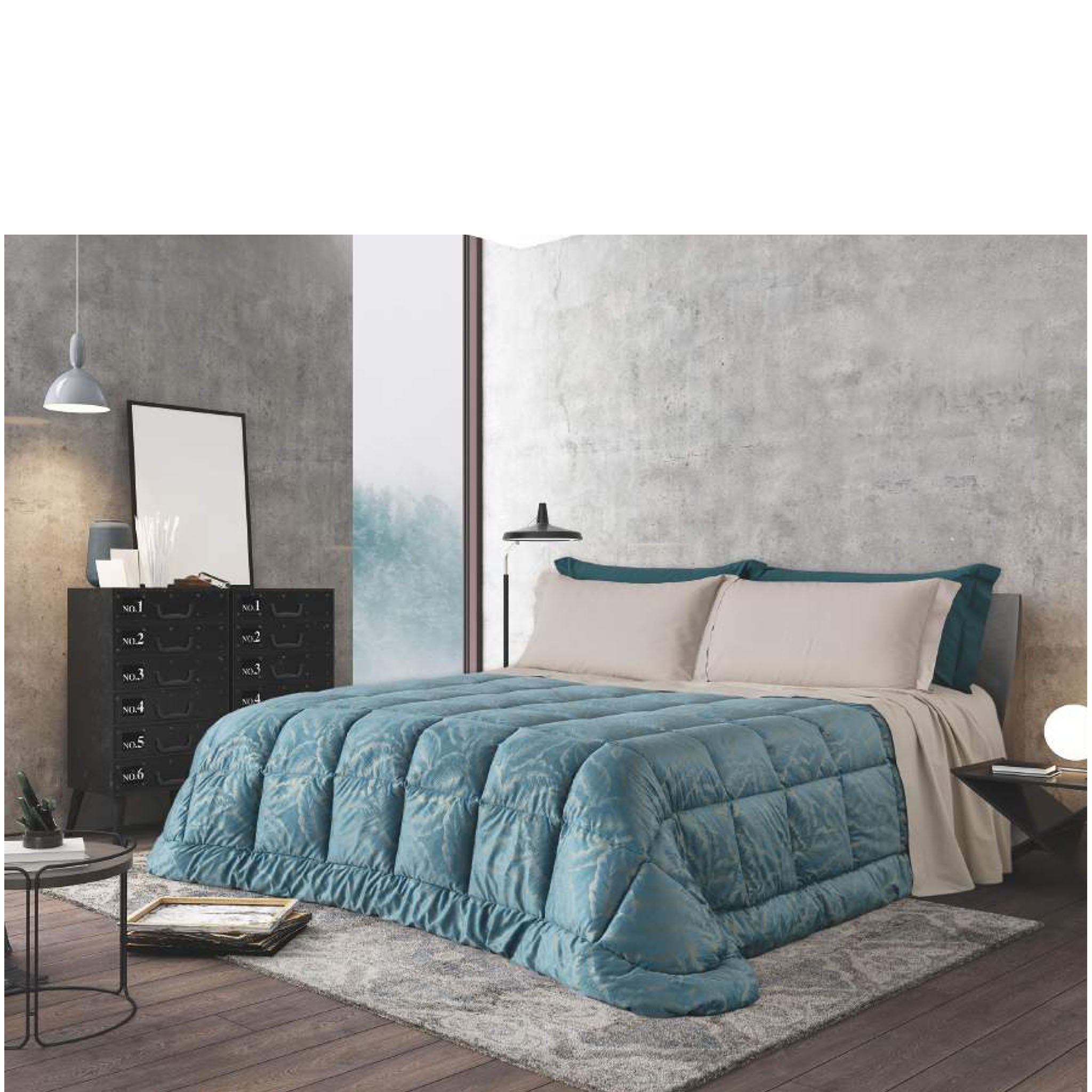 trapunta velluto stampata jacaranda