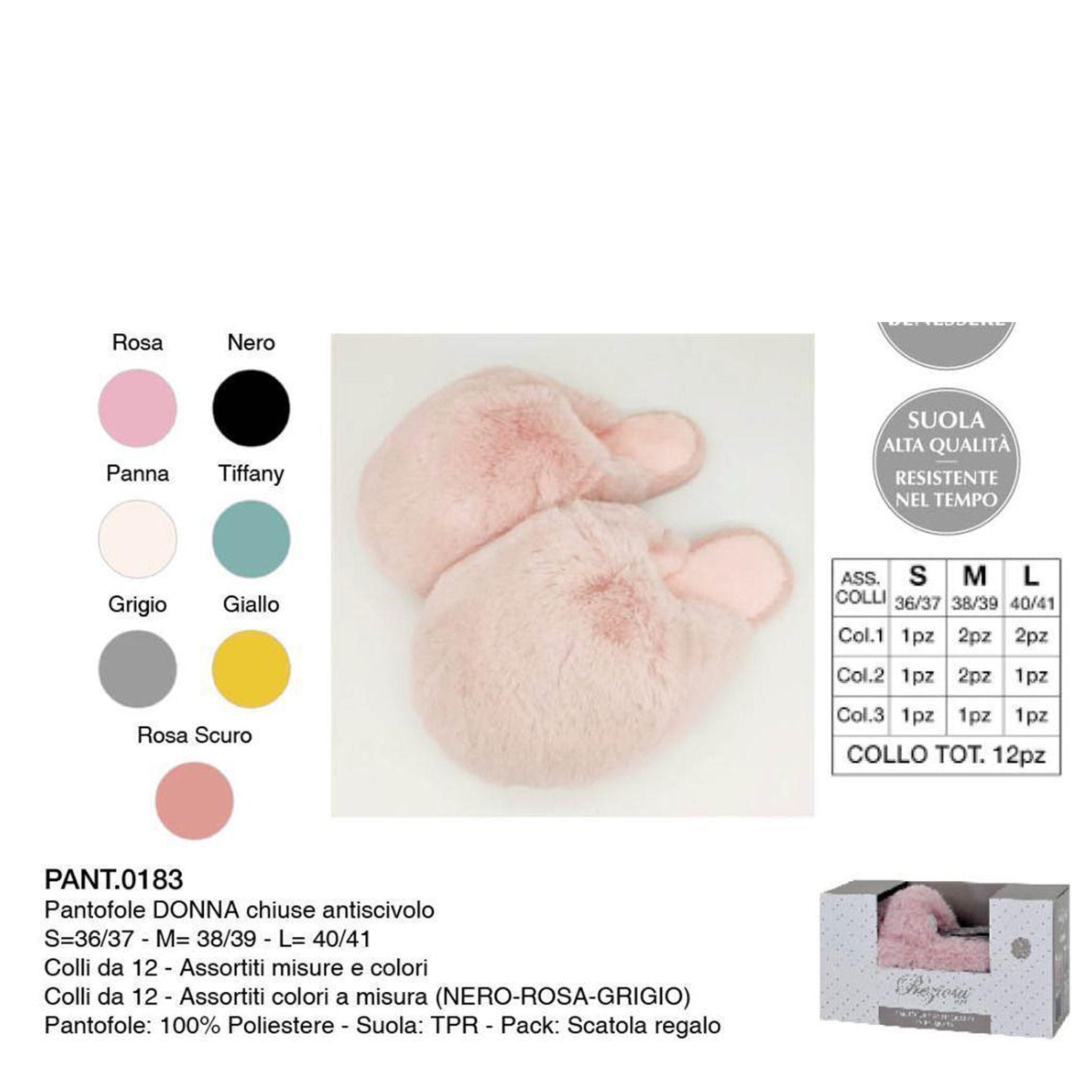 pantofola donna antiscivolo