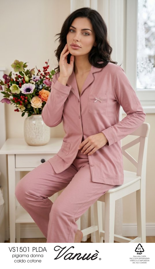 pigiama lungo aperto donna
