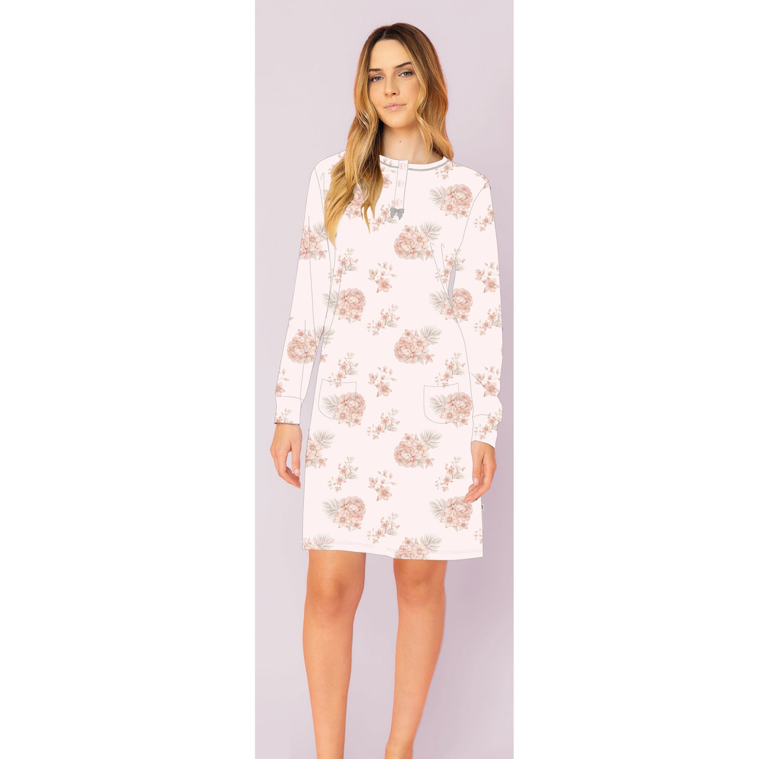 Camicia da notte donna calibrato caldo cotone