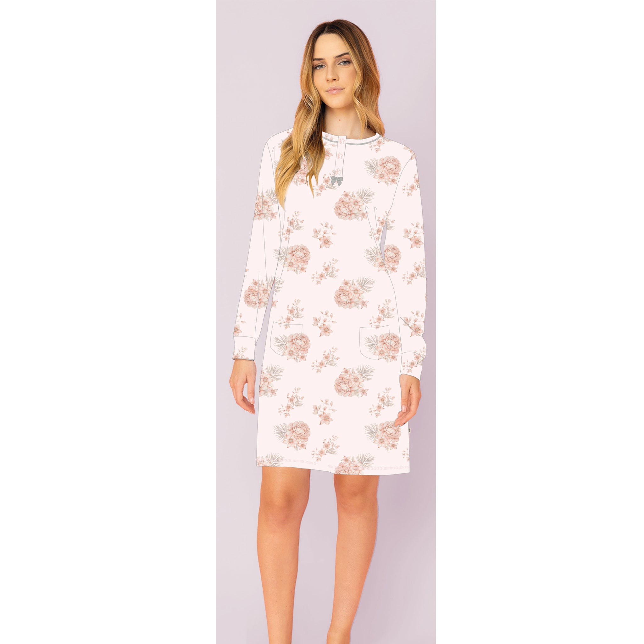 Camicia da notte donna calibrato caldo cotone