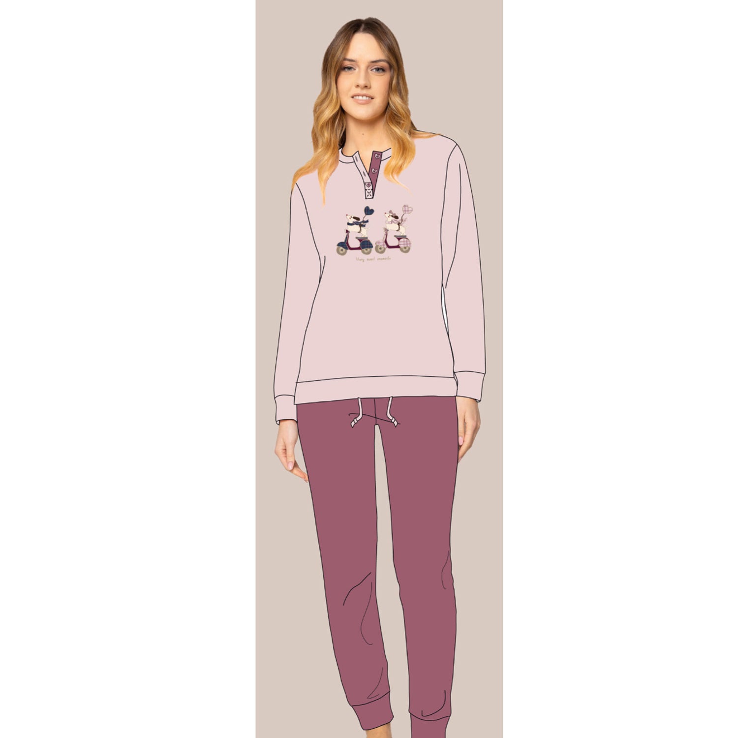 pigiama donna caldo cotone