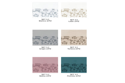 bb0217 Set Asciugamani 1+1 viso e ospite Leida spugna 100% cotone linea Oro