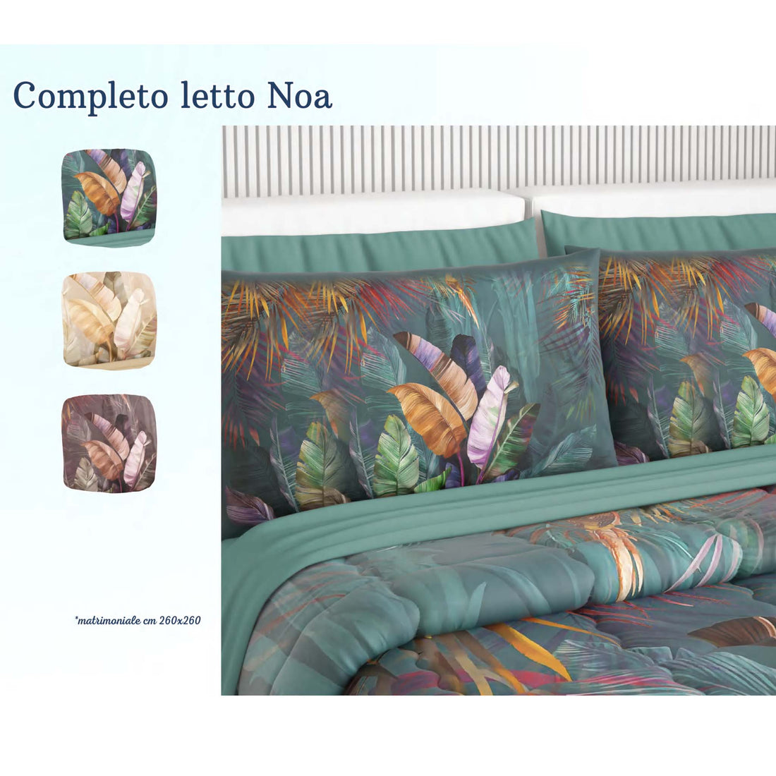 Completo letto matrimoniale digitale noa Irge 100% cotone