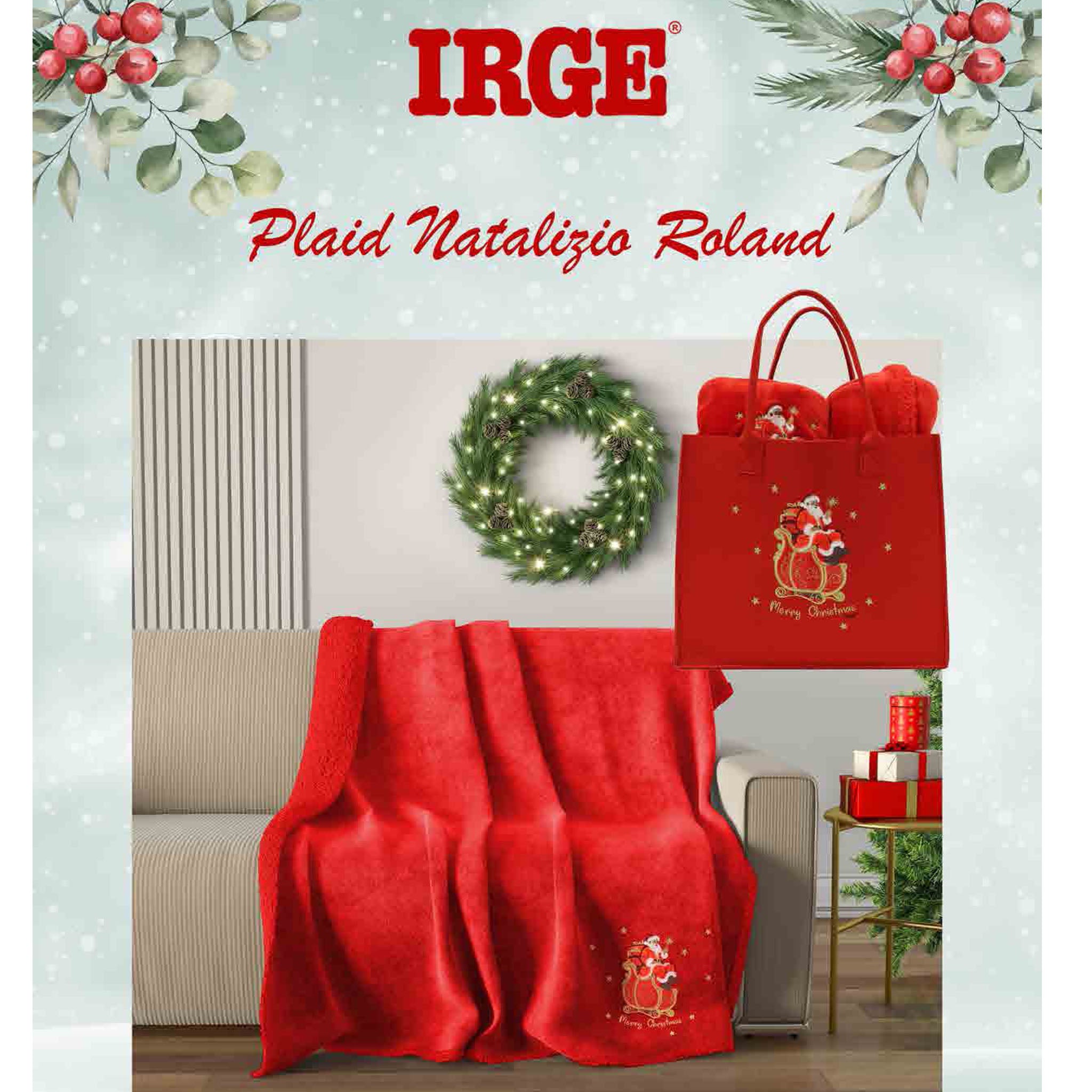 plaid natalizio con borsa roland2p