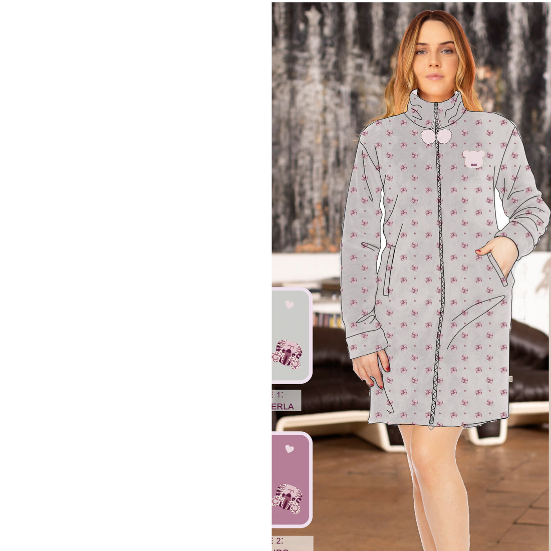 vestaglia donna full zip