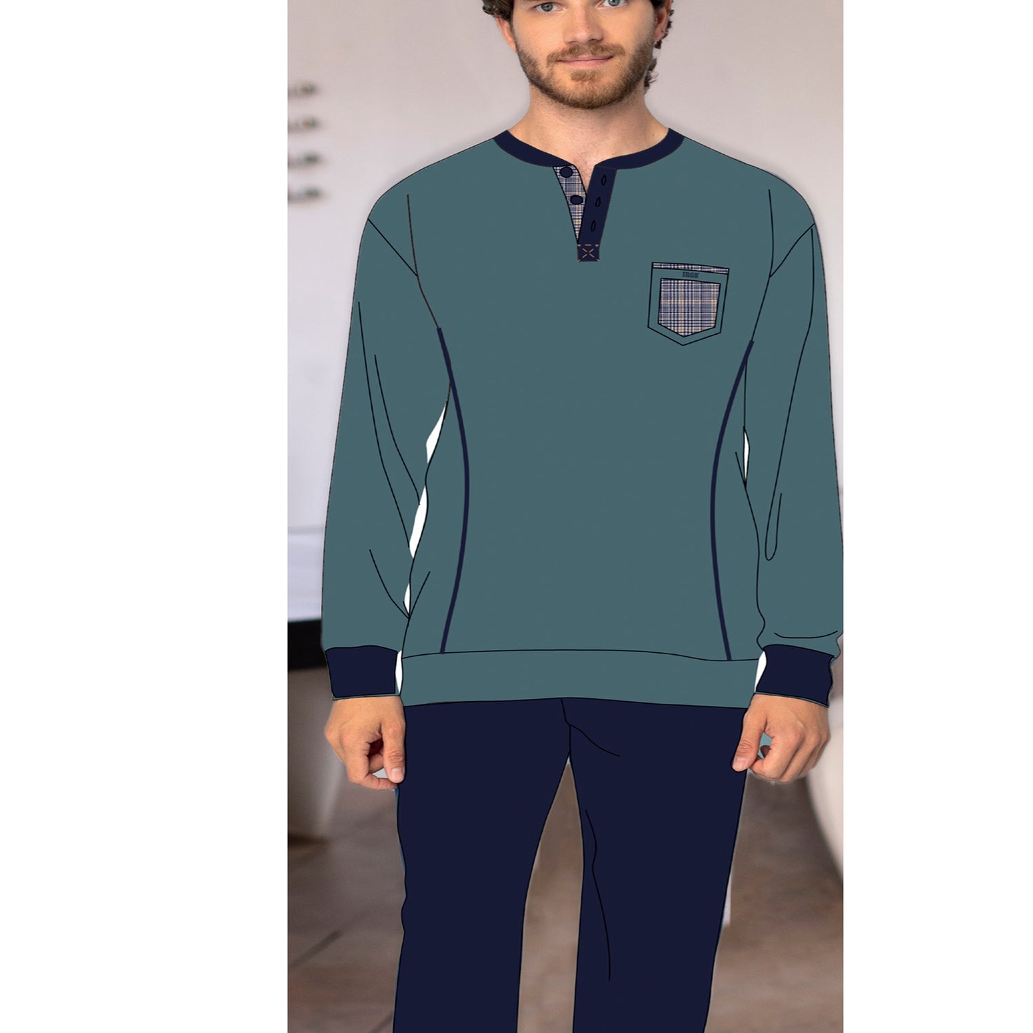 pigiama uomo caldo cotone