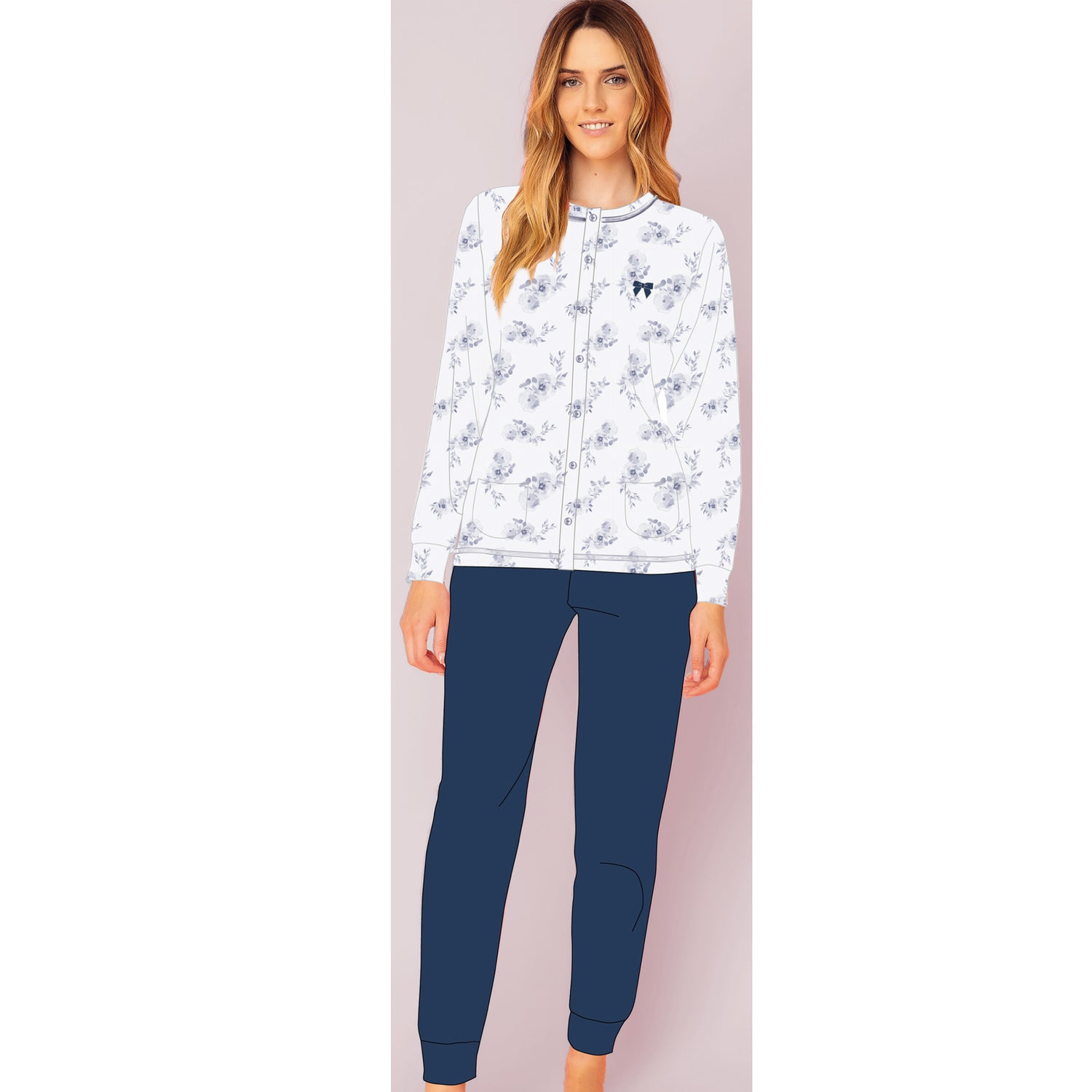 pigiama donna calibrato caldo cotone