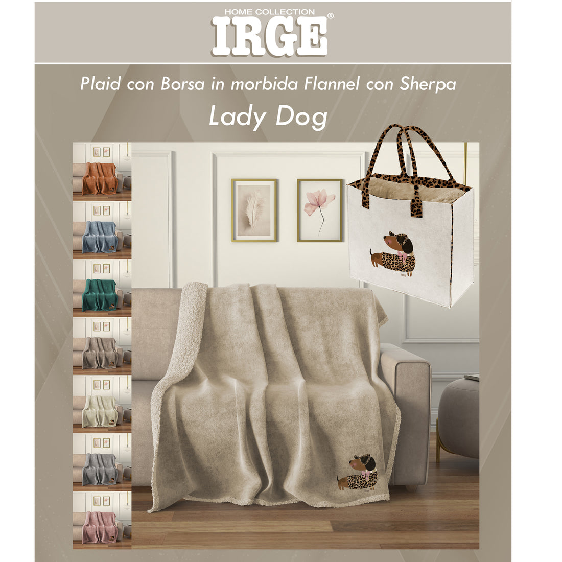 plaid borsa lady dog mis
