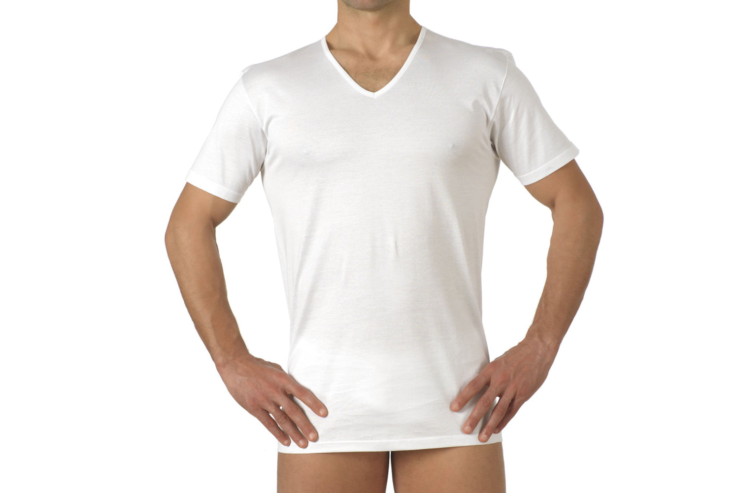 T-shirt maglia intima uomo Brio lingerie scollo a V 100% cotone