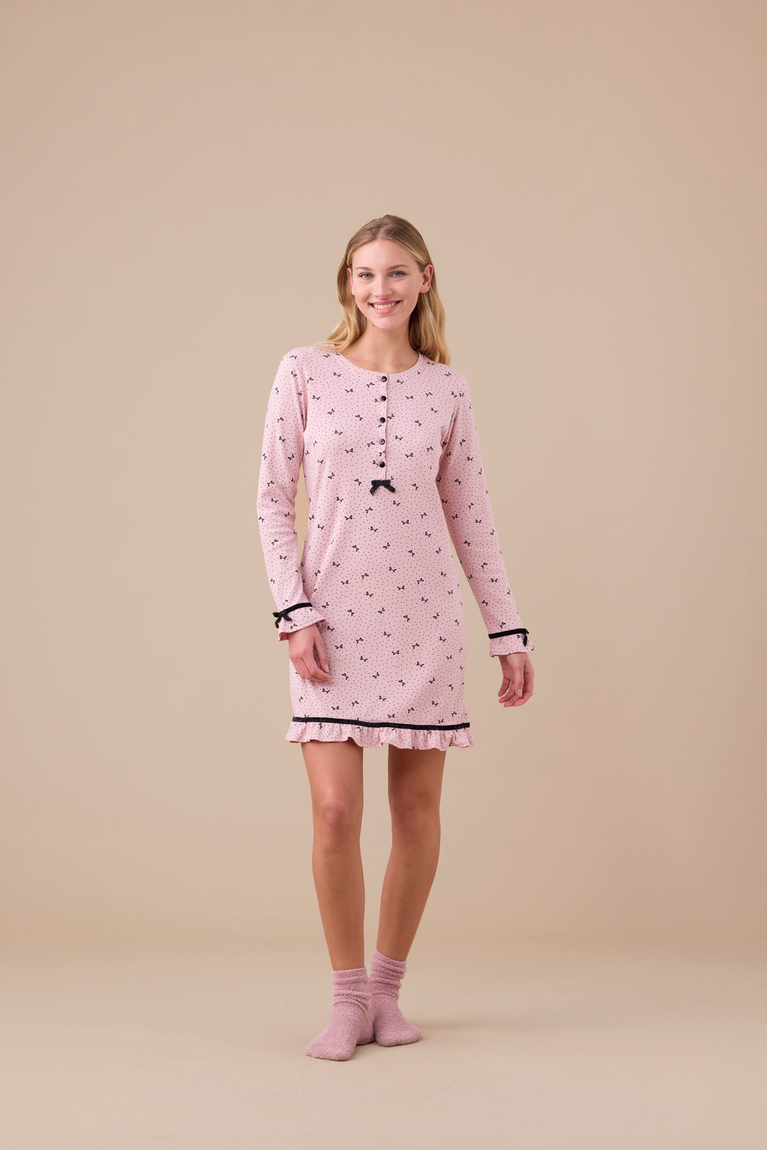 camicia da notte in caldo cotone