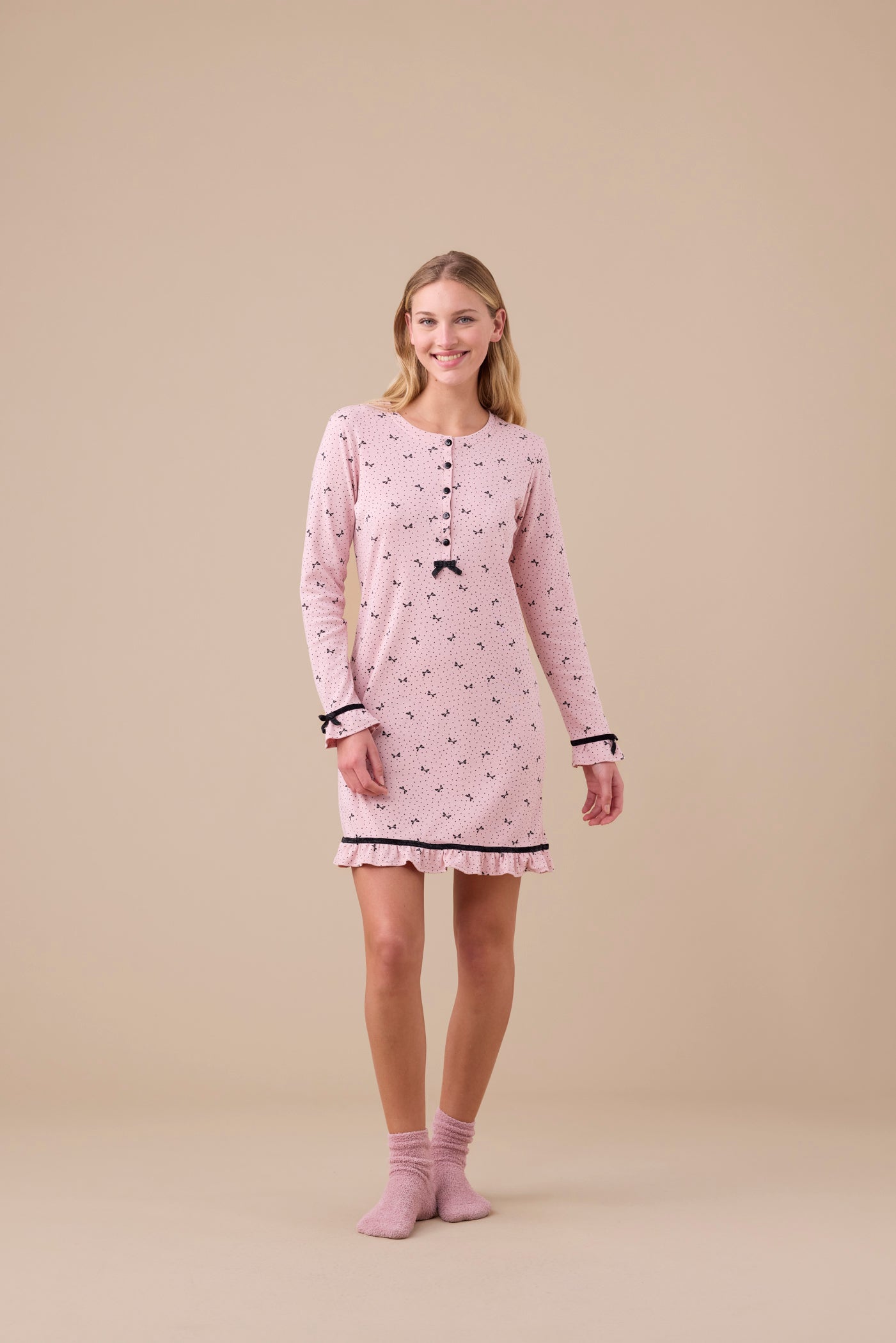 camicia da notte in caldo cotone