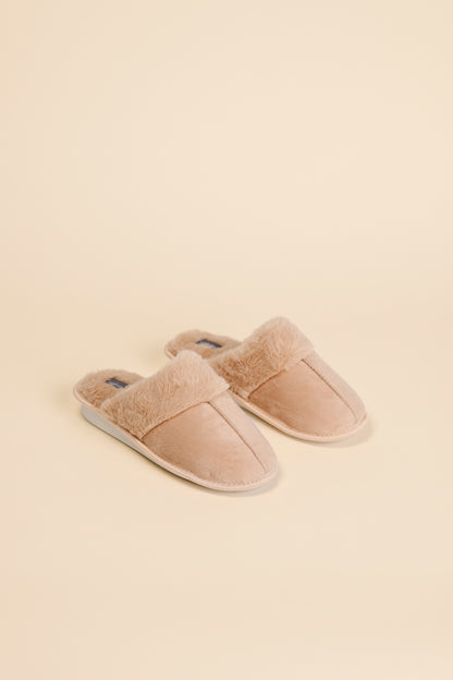 pantofola donna velluto eco pelliccia