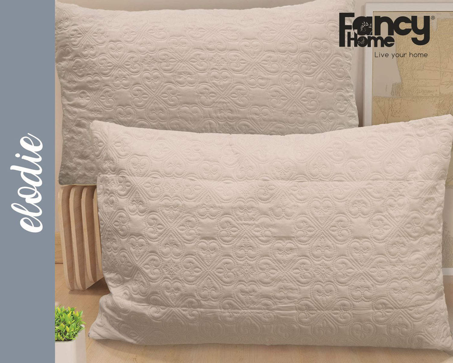 coppia federe trapuntate co zip