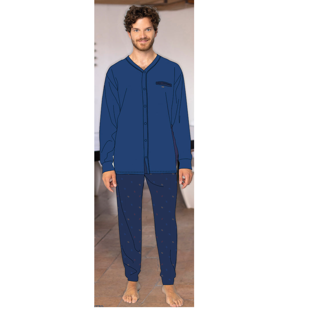 Pigiama uomo caldo cotone