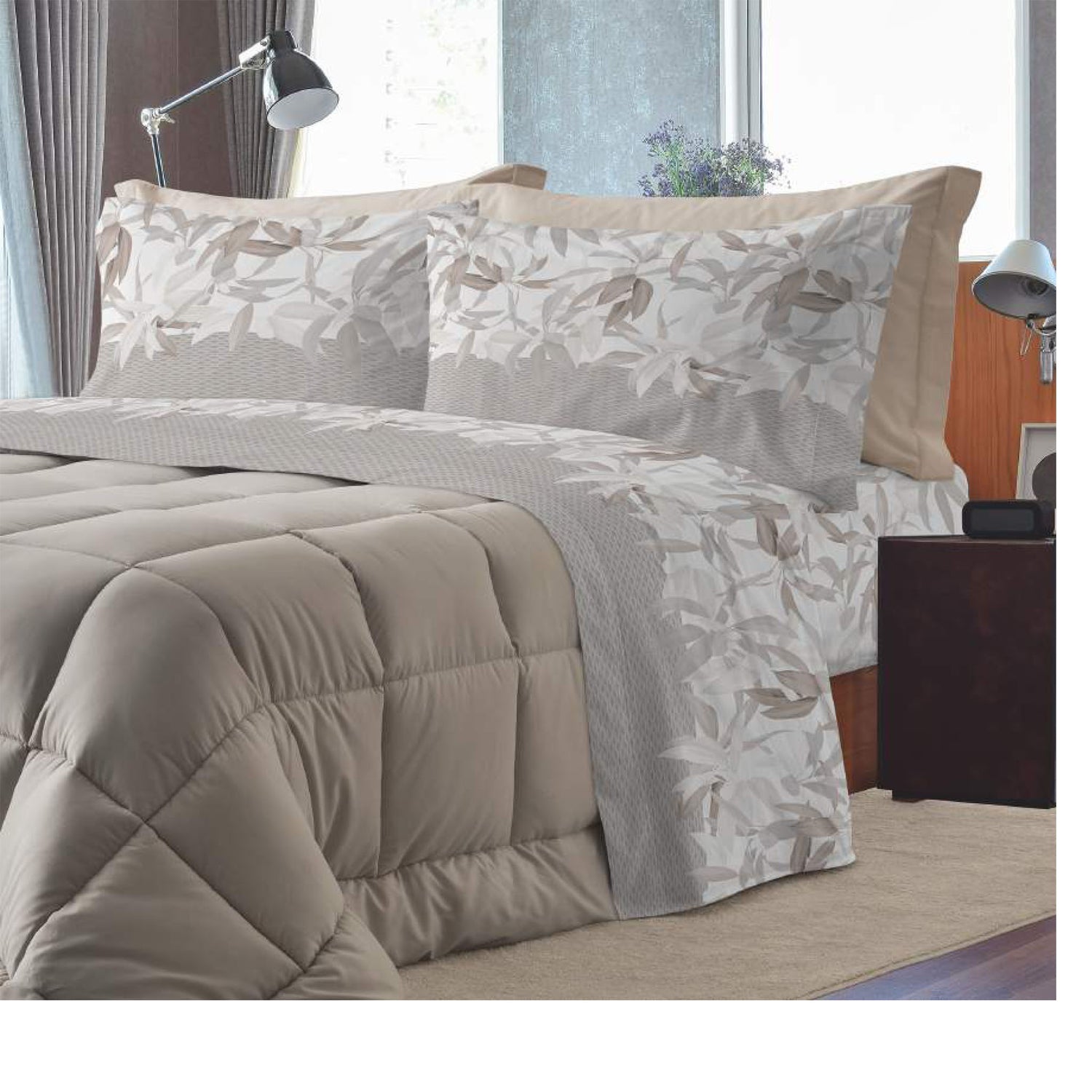 flores completo letto cotone stampato 2p