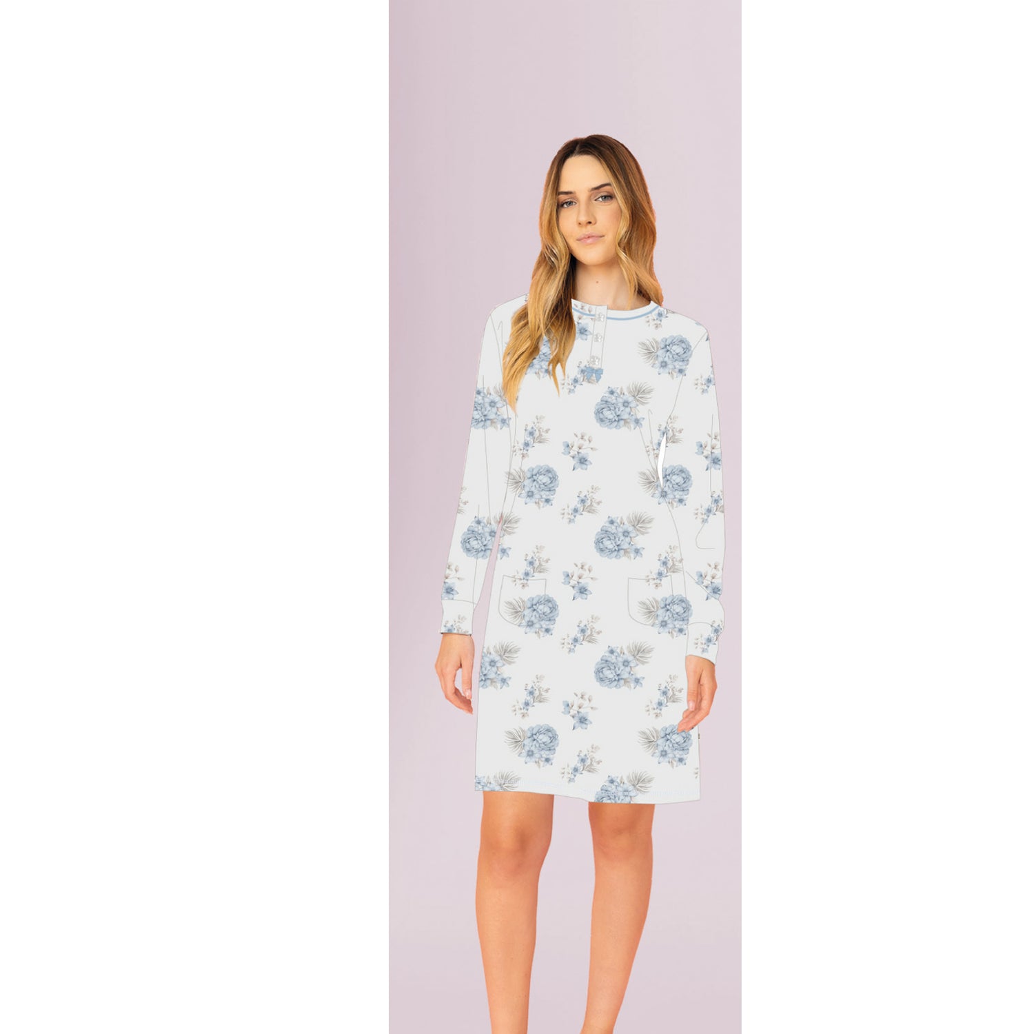 Camicia da notte donna calibrato caldo cotone