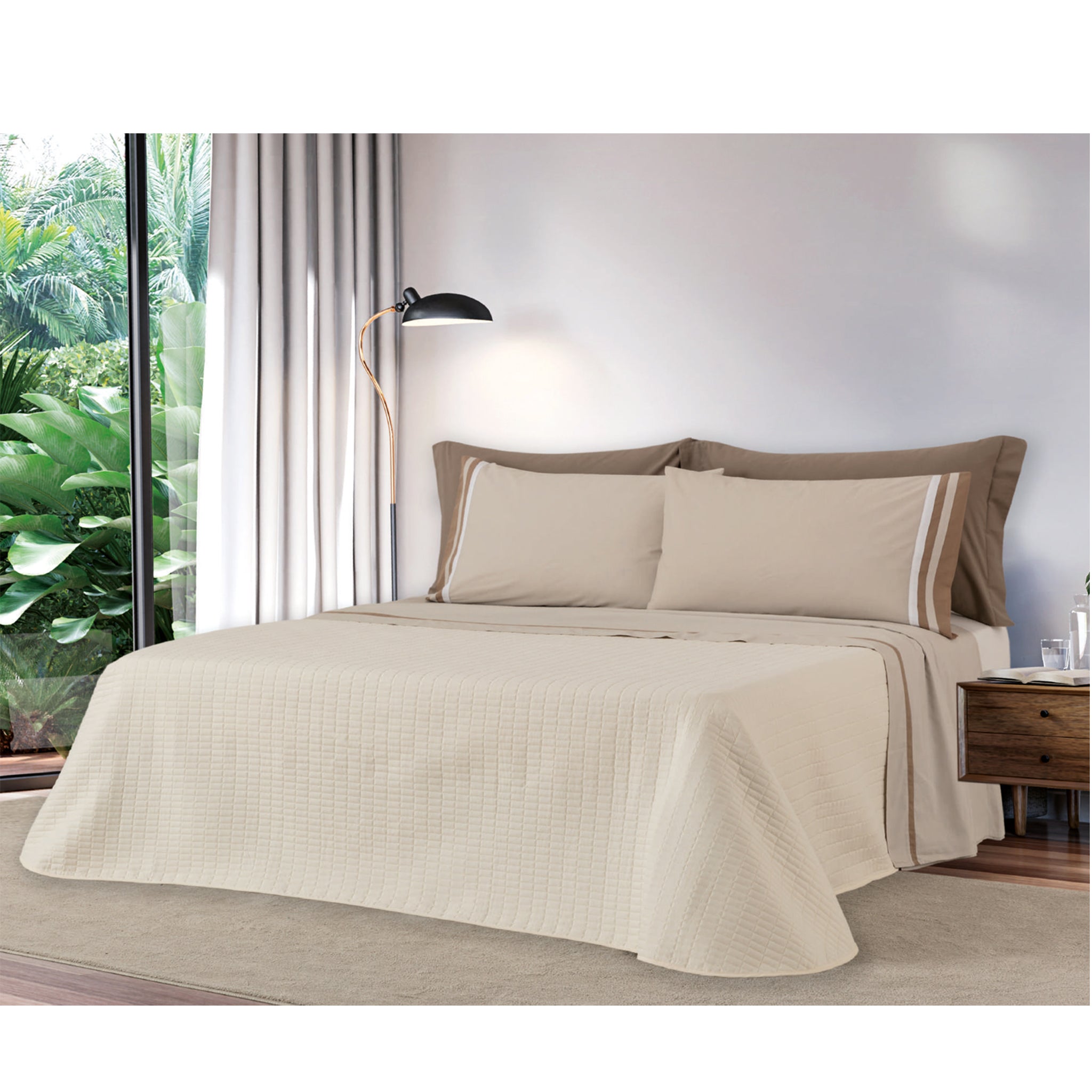 Trapuntino 1 piazza e mezza tinta unita misura 220x260 Linea Oro