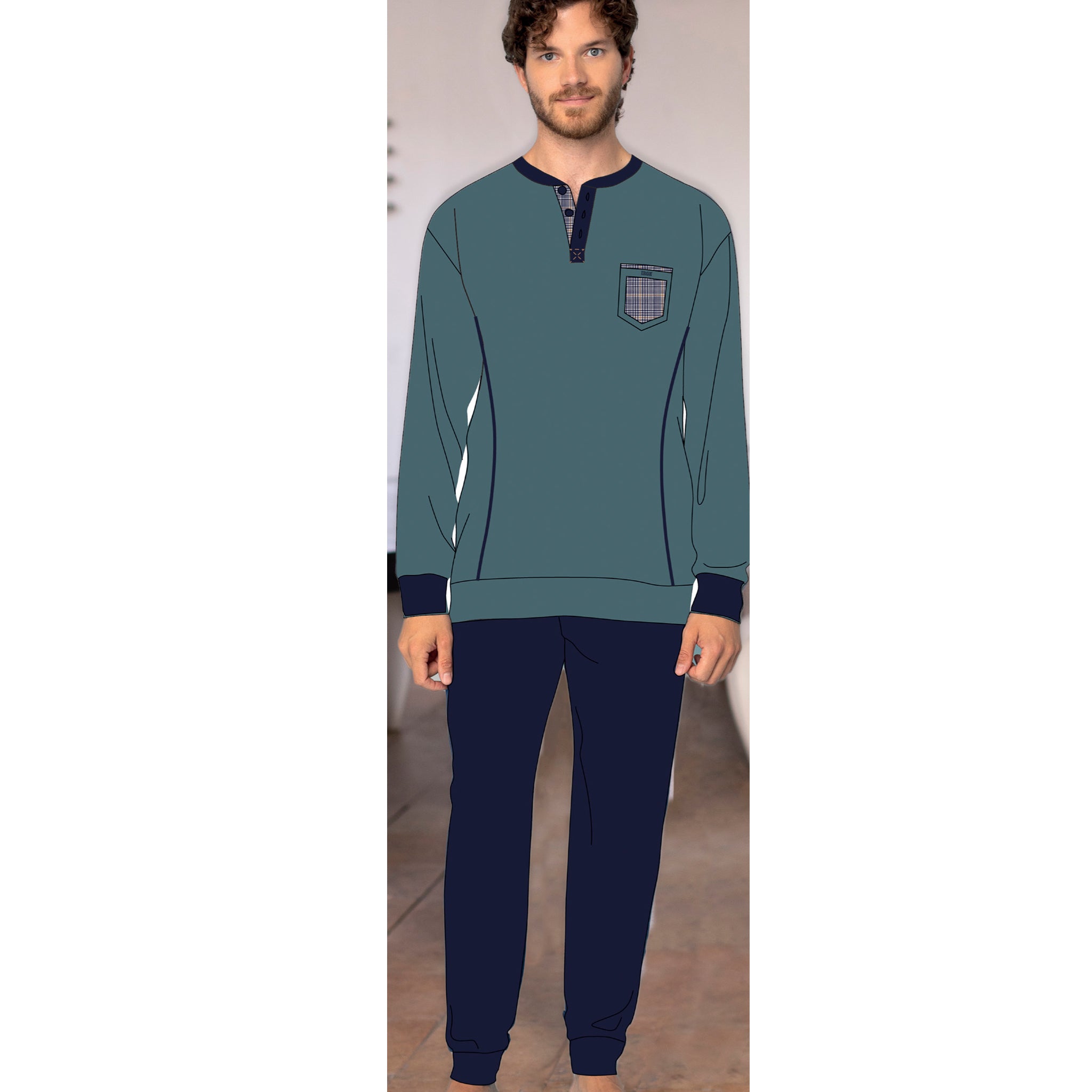 pigiama uomo caldo cotone