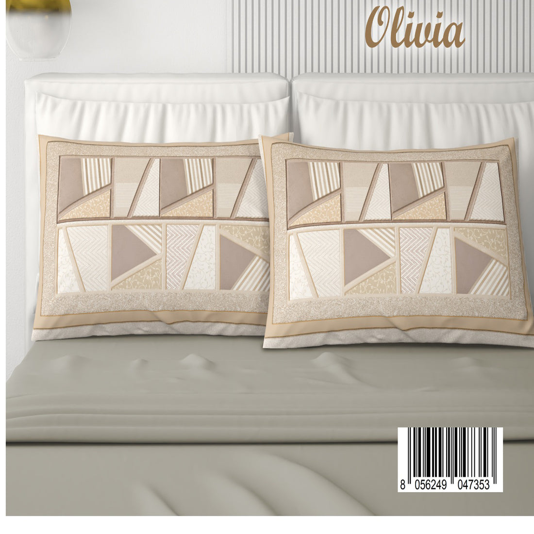 Completo letto matrimoniale digitale 2 posti 100% cotone Irge OLIVIA con 4 federe