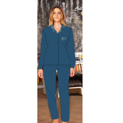 pigiama donna caldo cotone aperto avanti