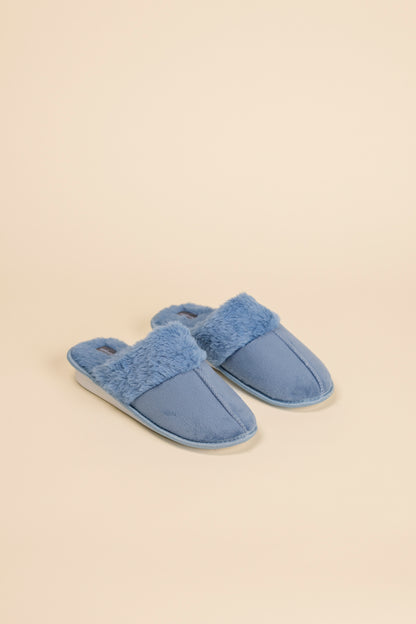 pantofola donna velluto eco pelliccia