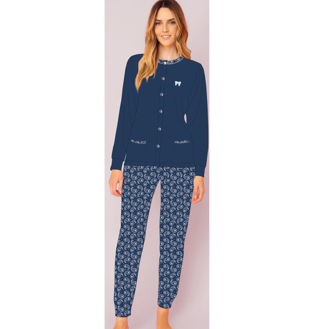 pigiama donna calibrato caldo cotone