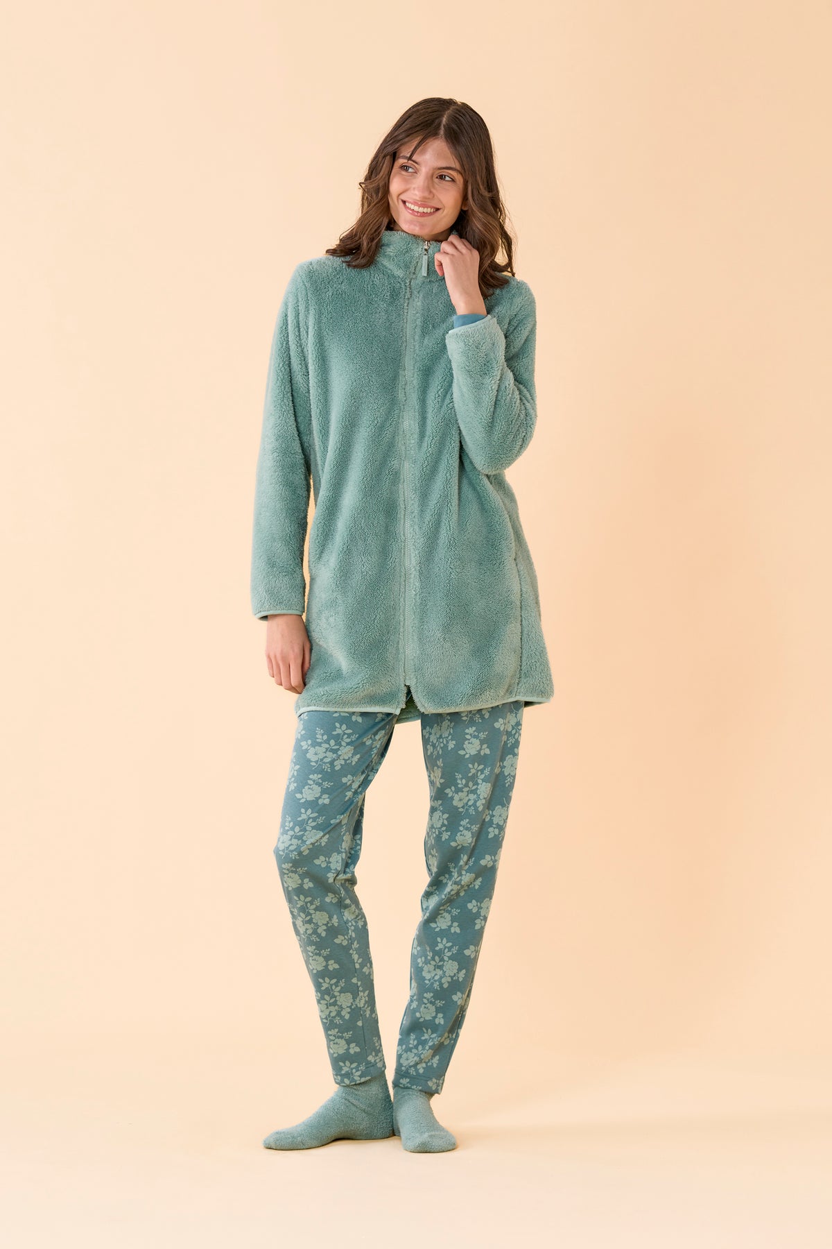 vestaglia donna eco pelliccia