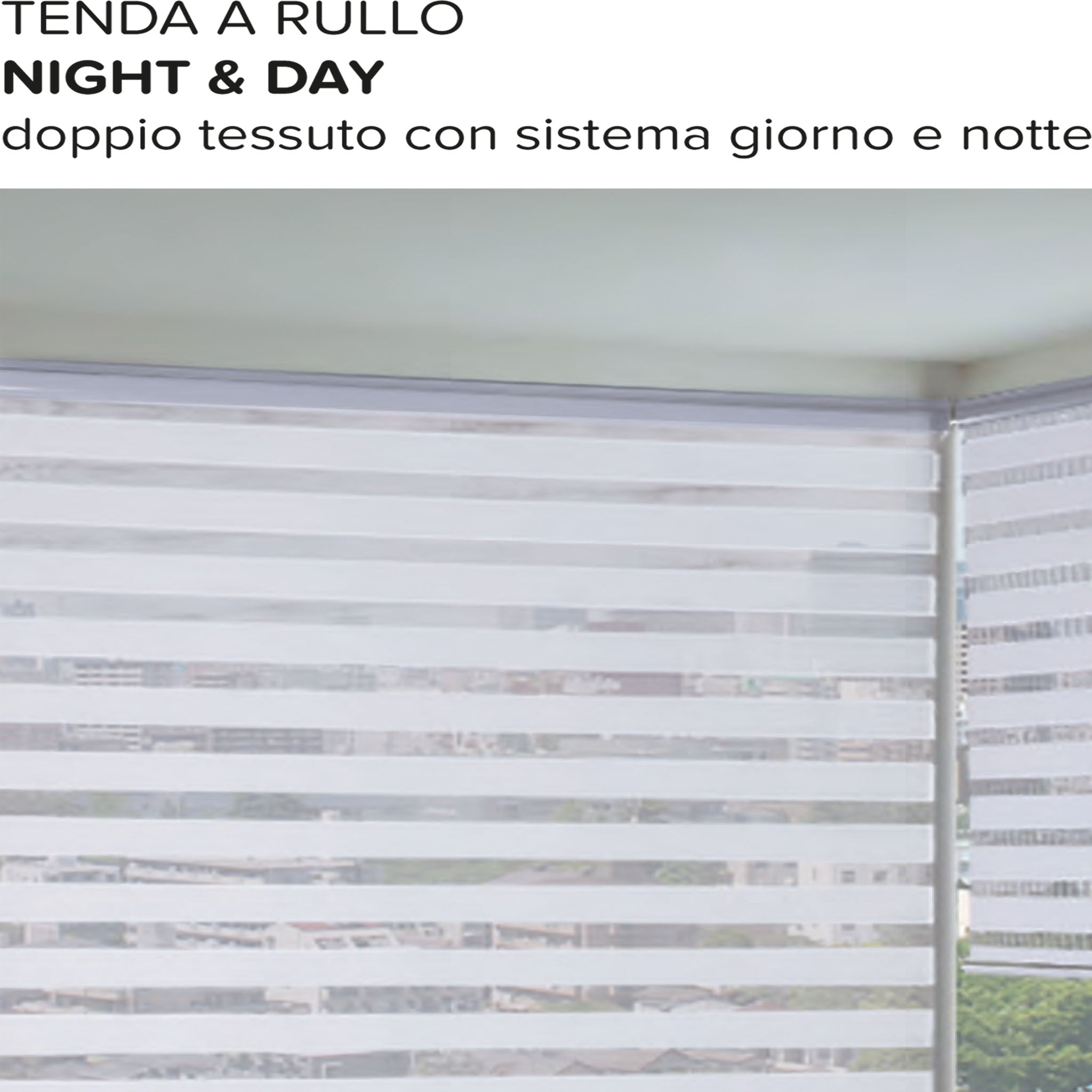 Tenda a rullo DAY &amp; NIGHT misura 140X280 oscurante Linea oro cassonetto pvc.