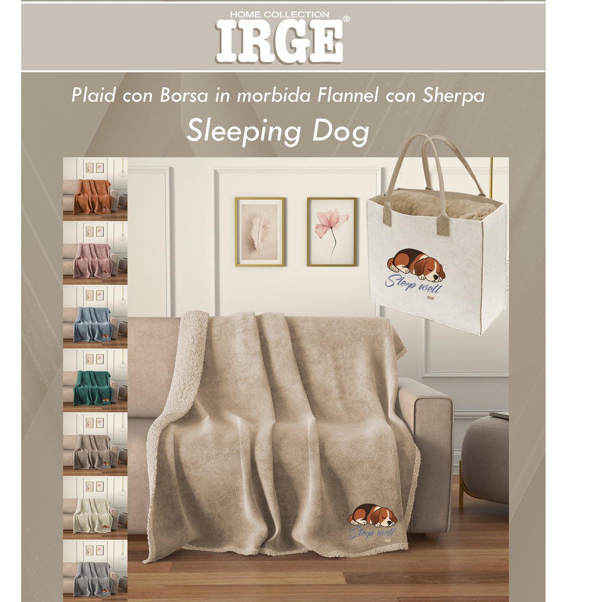 plaid borsa sleeping dog