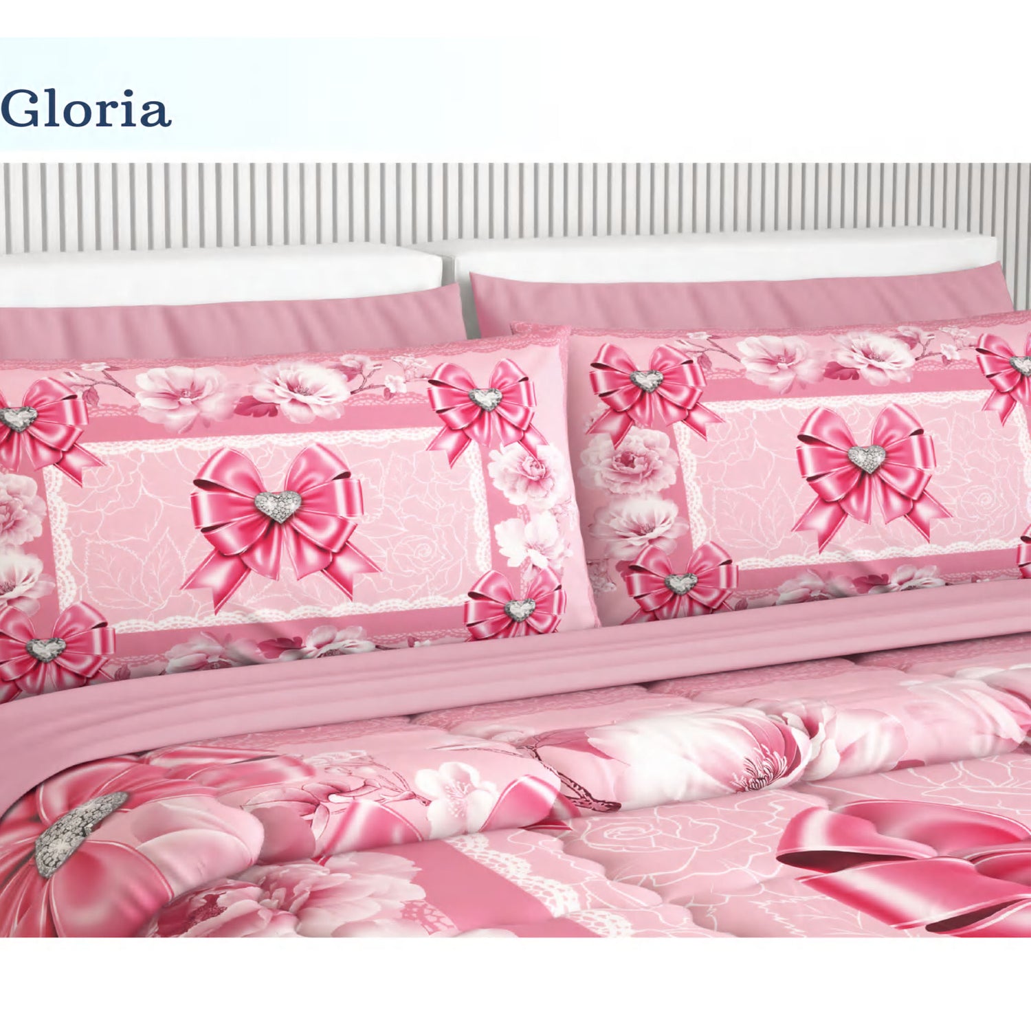 Completo letto matrimoniale digitale Gloria 100% cotone Irge