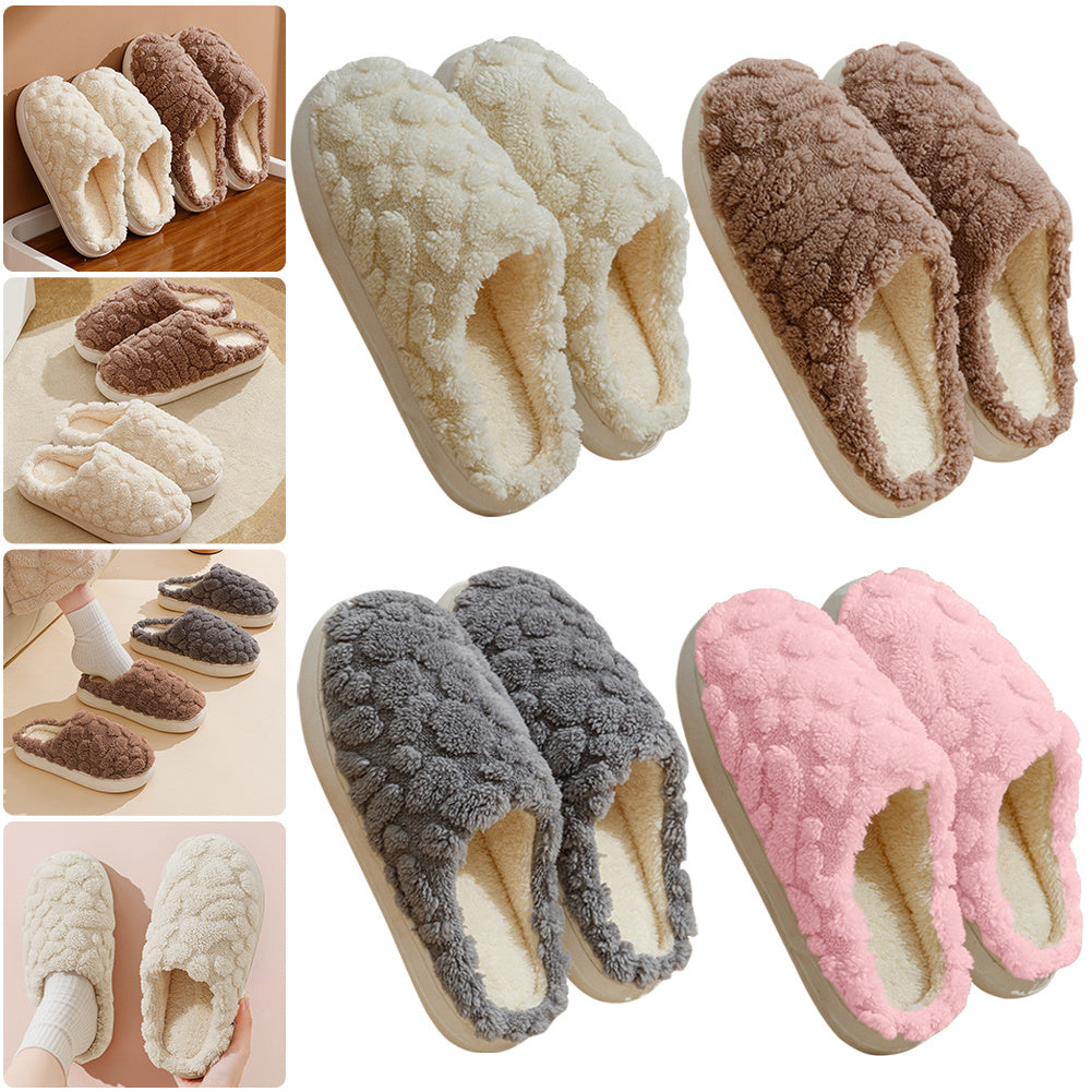 Pantofola in peluche invernale unisex per la casa, modello cartoon, comoda e antiscivolo, con suola morbida in cotone, adatta per interni ed esterni