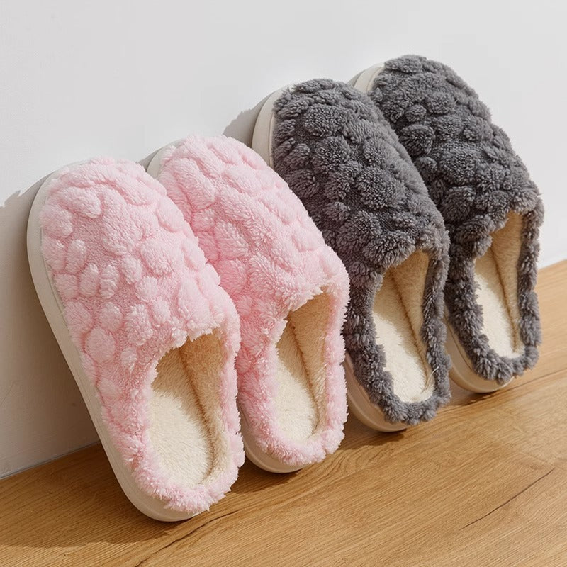 Pantofola in peluche invernale unisex per la casa, modello cartoon, comoda e antiscivolo, con suola morbida in cotone, adatta per interni ed esterni