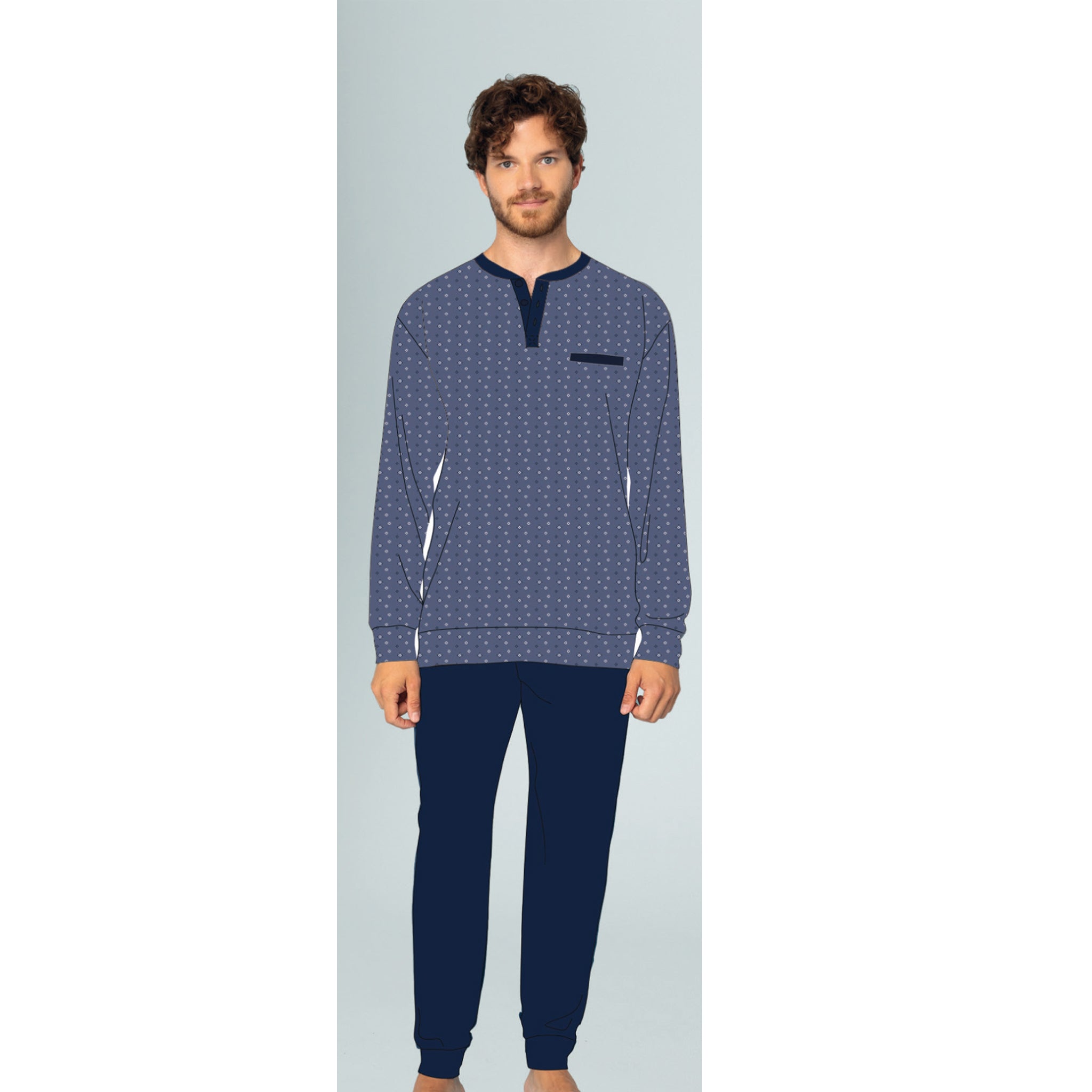 pigiama uomo caldo cotone