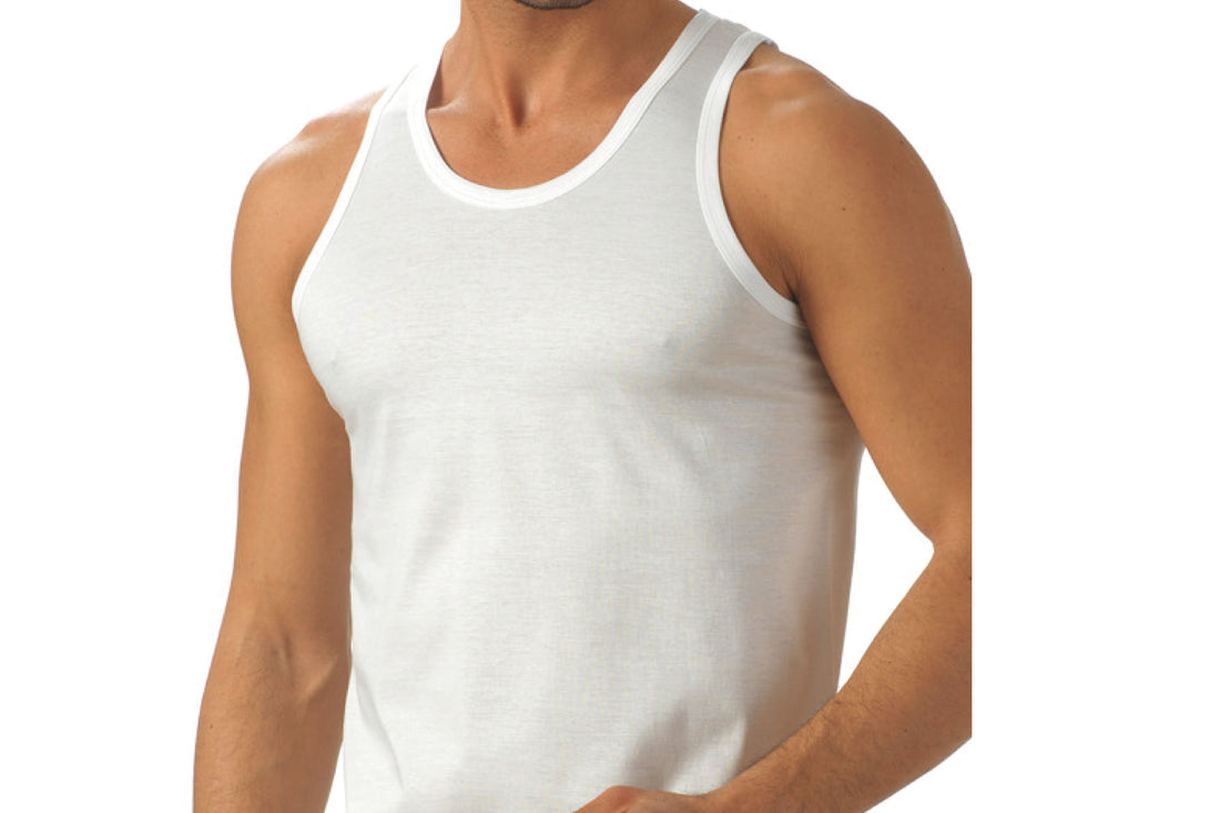 Lab200 Canotta uomo spalla larga Brio lingerie in cotone 100%