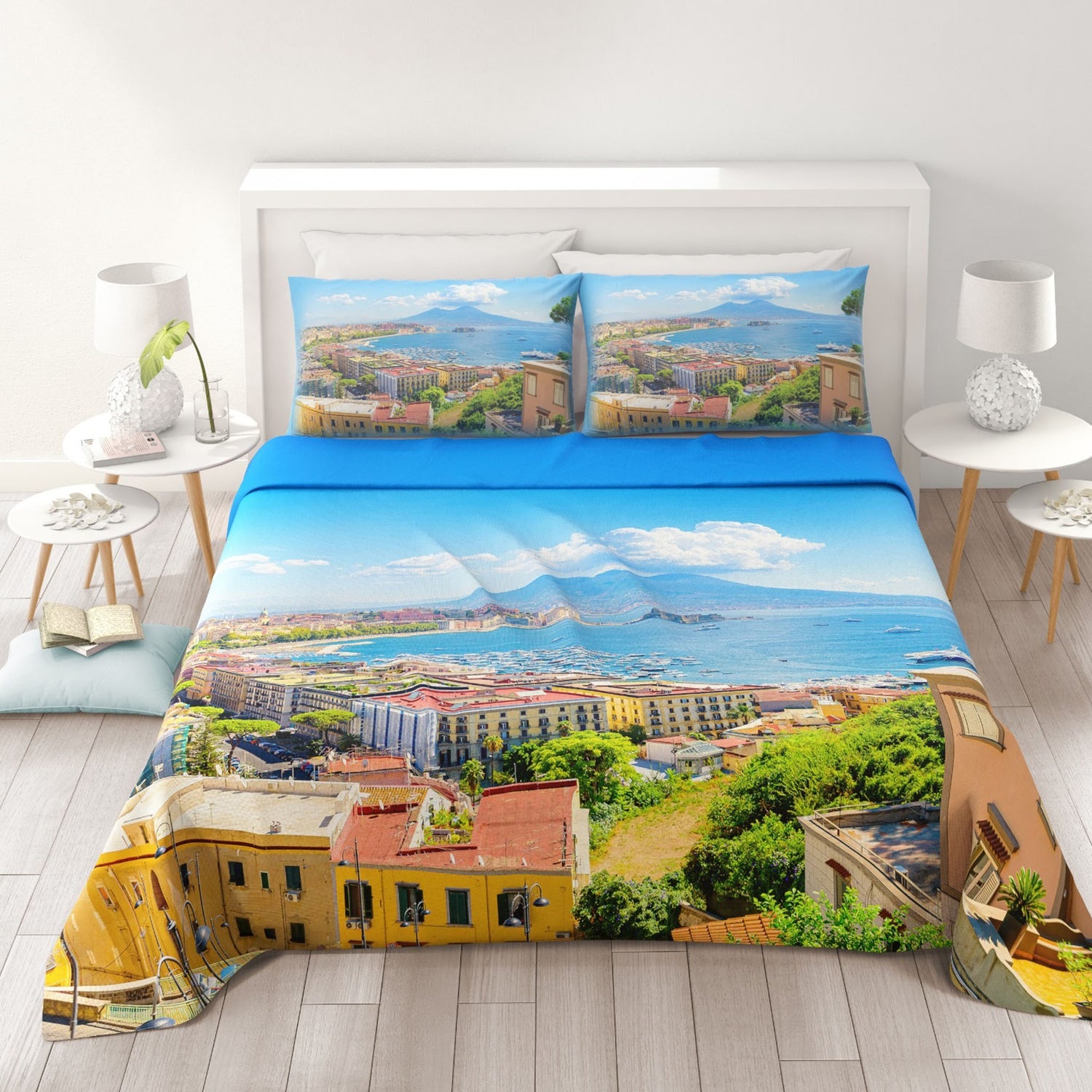 Vesuvio completo letto 2 posti digitale Irge con 4 federe cotone 100%