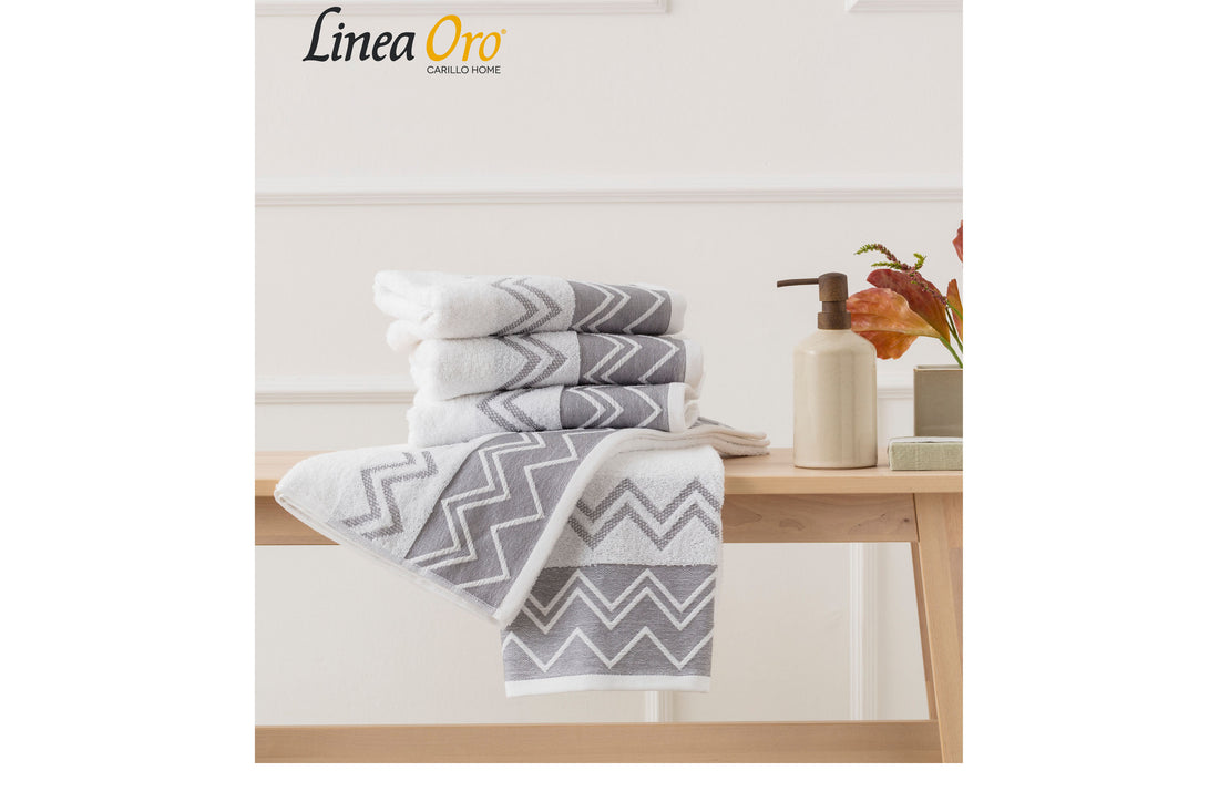 bb0218 Set asciugamani viso e ospite spugna jacquard 100% cotone Linea Oro